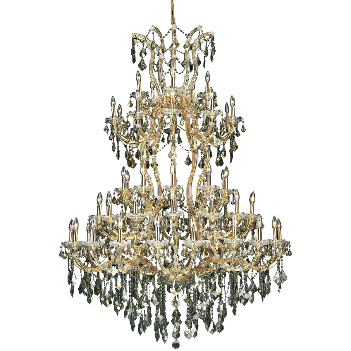 Elegant Lighting 2800G54G-GT/RC Maria Theresa 61 Light 54 inch Gold Foyer Ceiling Light in Golden Teak, Royal Cut