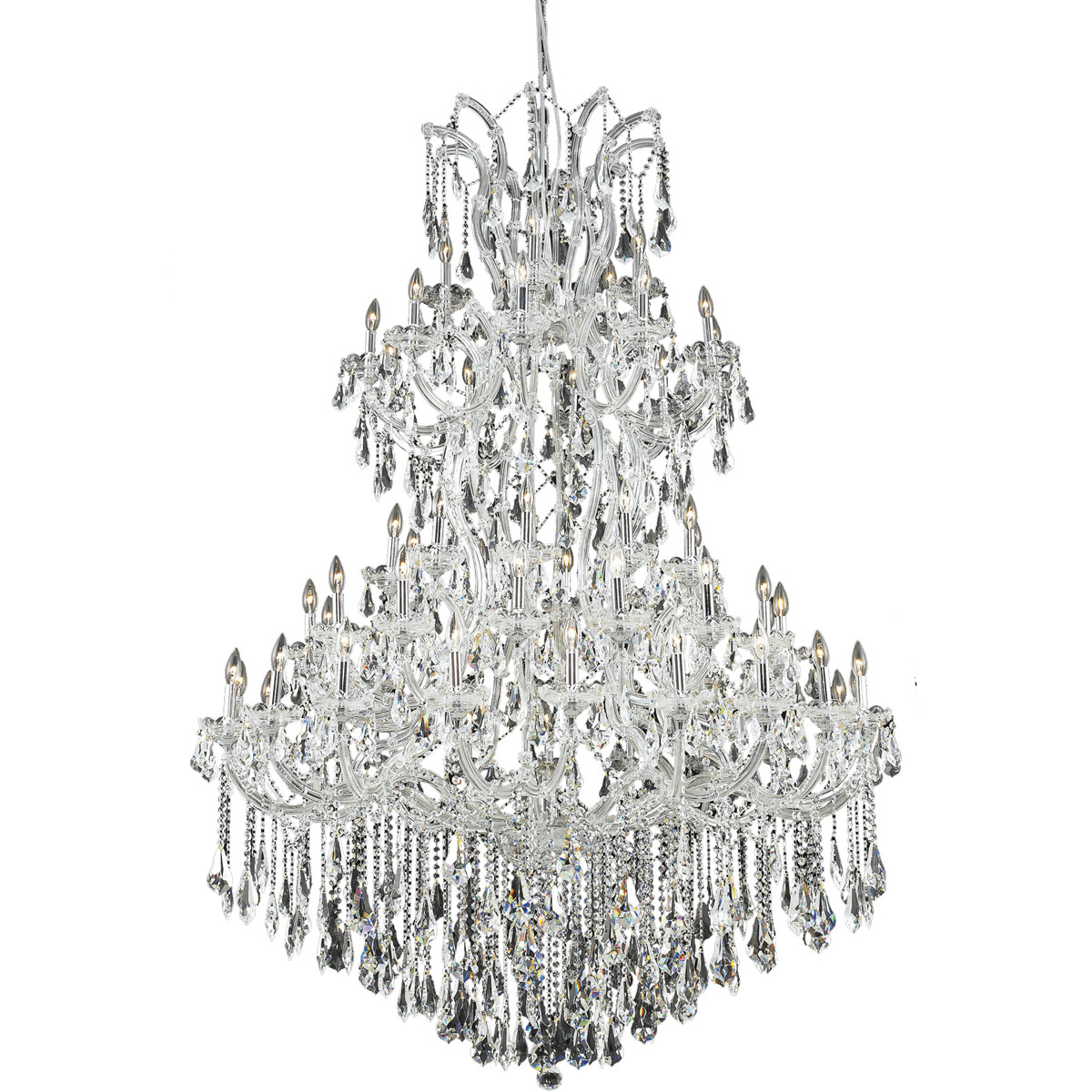 Elegant Lighting 2801G54C/RC Maria Theresa 61 Light 54 inch Chrome Foyer Ceiling Light in Clear