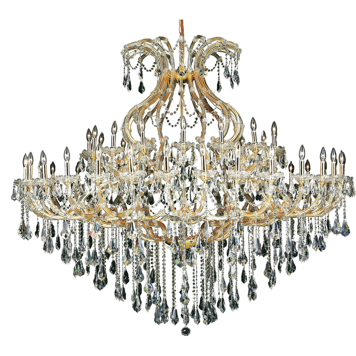 Elegant Lighting 2801G72G/RC Maria Theresa 49 Light 72 inch Gold Foyer Ceiling Light in Clear