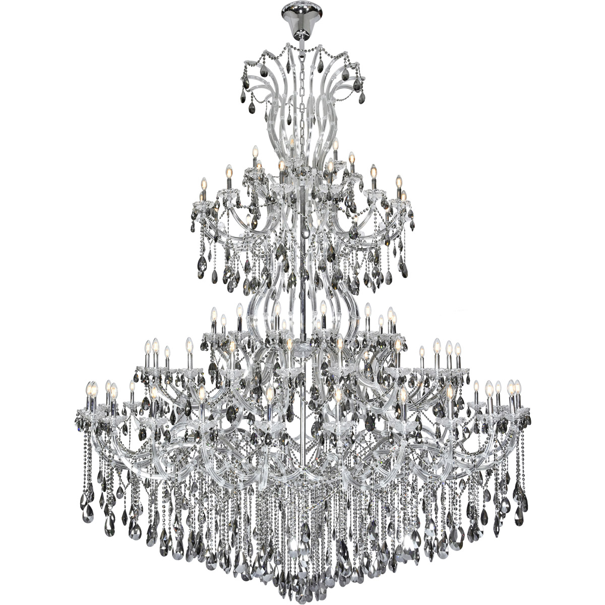 Elegant Lighting 2803G120C-SS/RC Maria Theresa 84 Light 96 inch Chrome Chandelier Ceiling Light in Silver Shade, Royal Cut