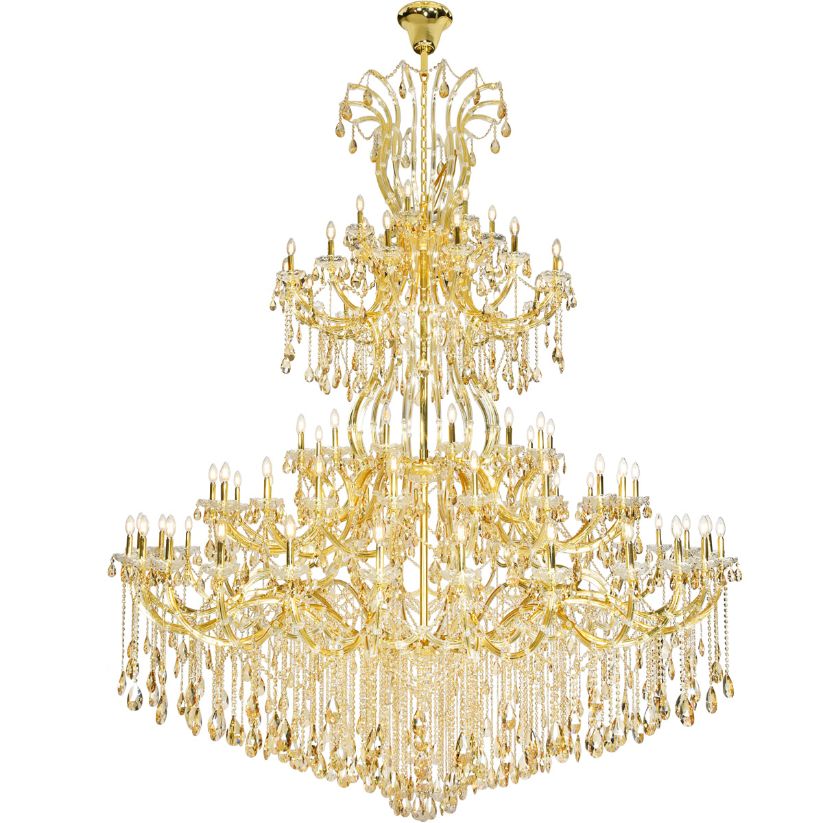 Elegant Lighting 2803G120G-GS/RC Maria Theresa 84 Light 96 inch Gold Chandelier Ceiling Light in Golden Shadow, Royal Cut