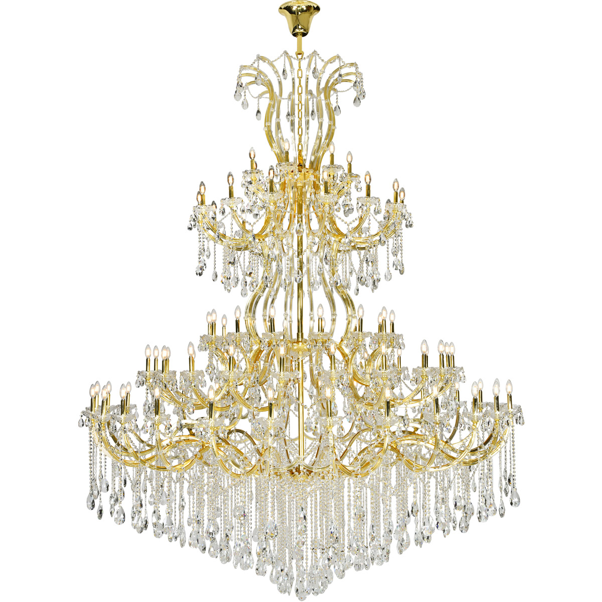 Elegant Lighting 2803G120G/RC Maria Theresa 84 Light 96 inch Gold Chandelier Ceiling Light in Clear, Royal Cut