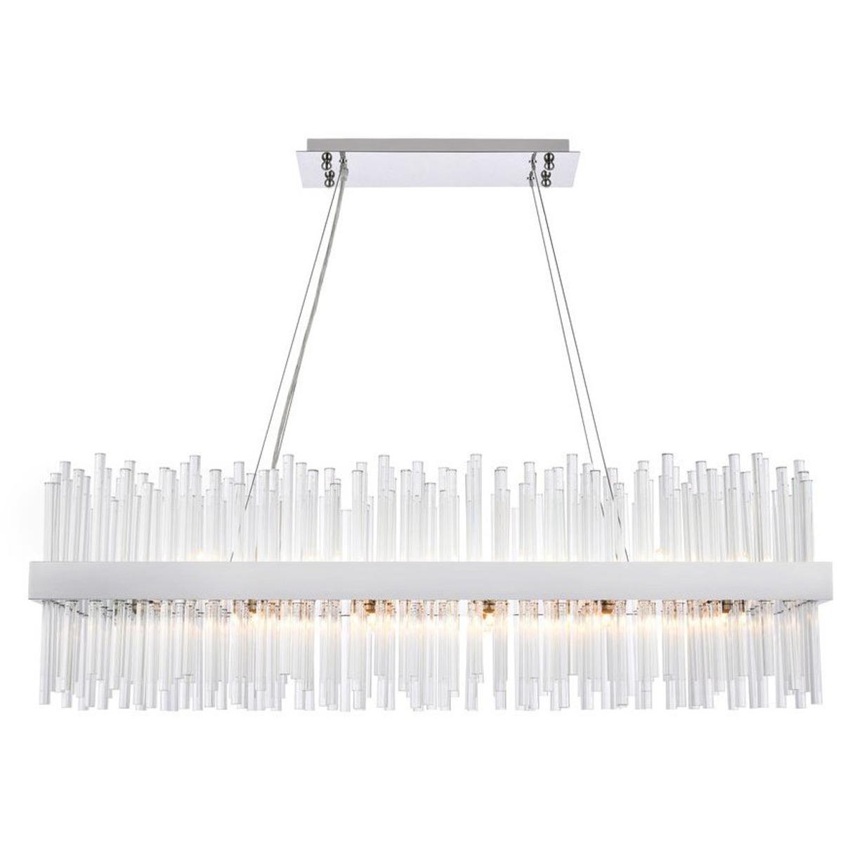 Elegant Lighting 3000G42C Dallas 24 Light 42 inch Chrome Linear Chandelier Ceiling Light