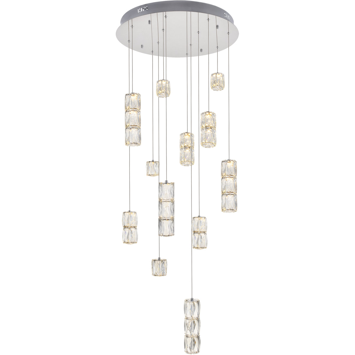 Elegant Lighting 3500D24C Polaris LED 24 inch Chrome Chandelier Ceiling Light