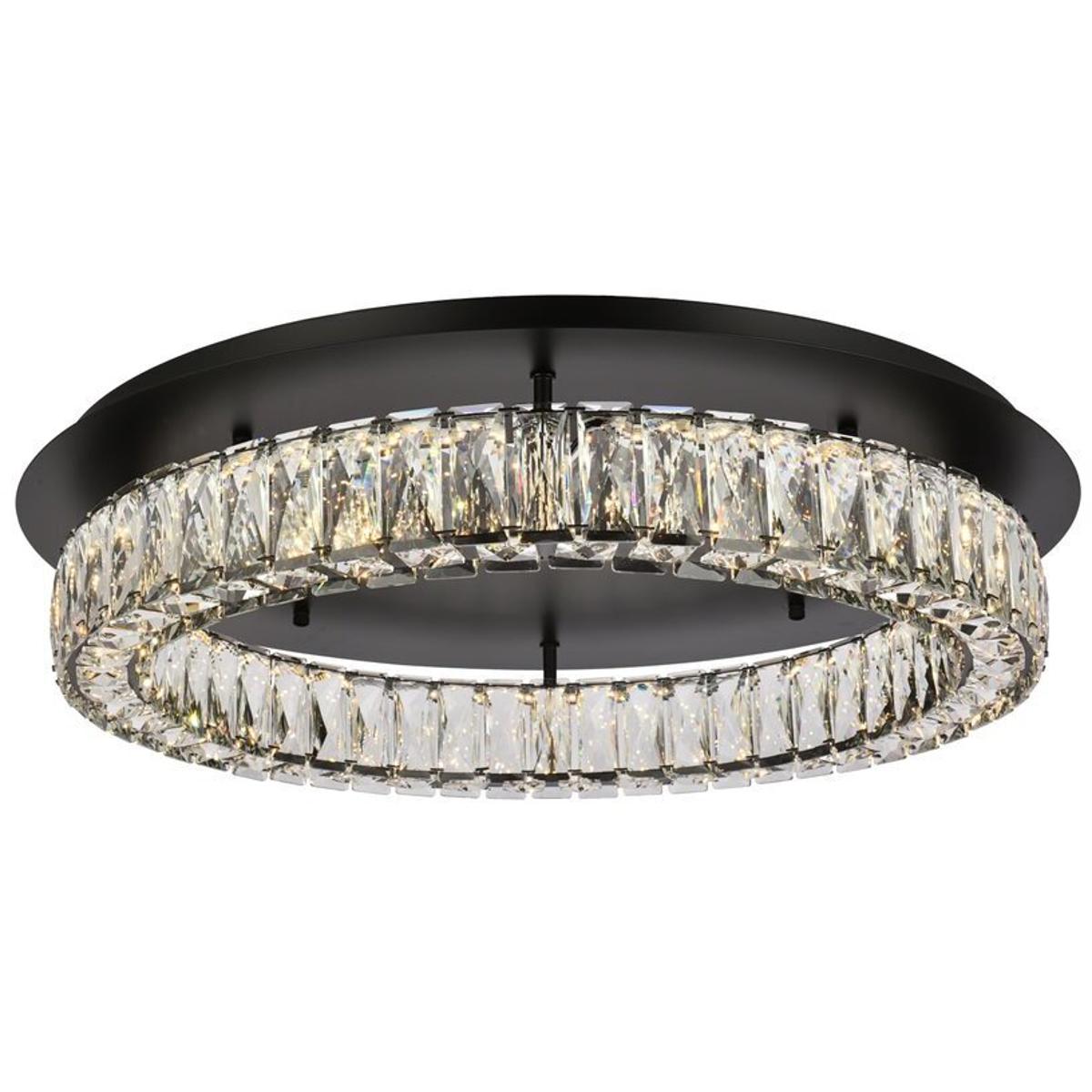 Elegant Lighting 3503F26BK Monroe 1 Light 26 inch Black Flush Mount Ceiling Light