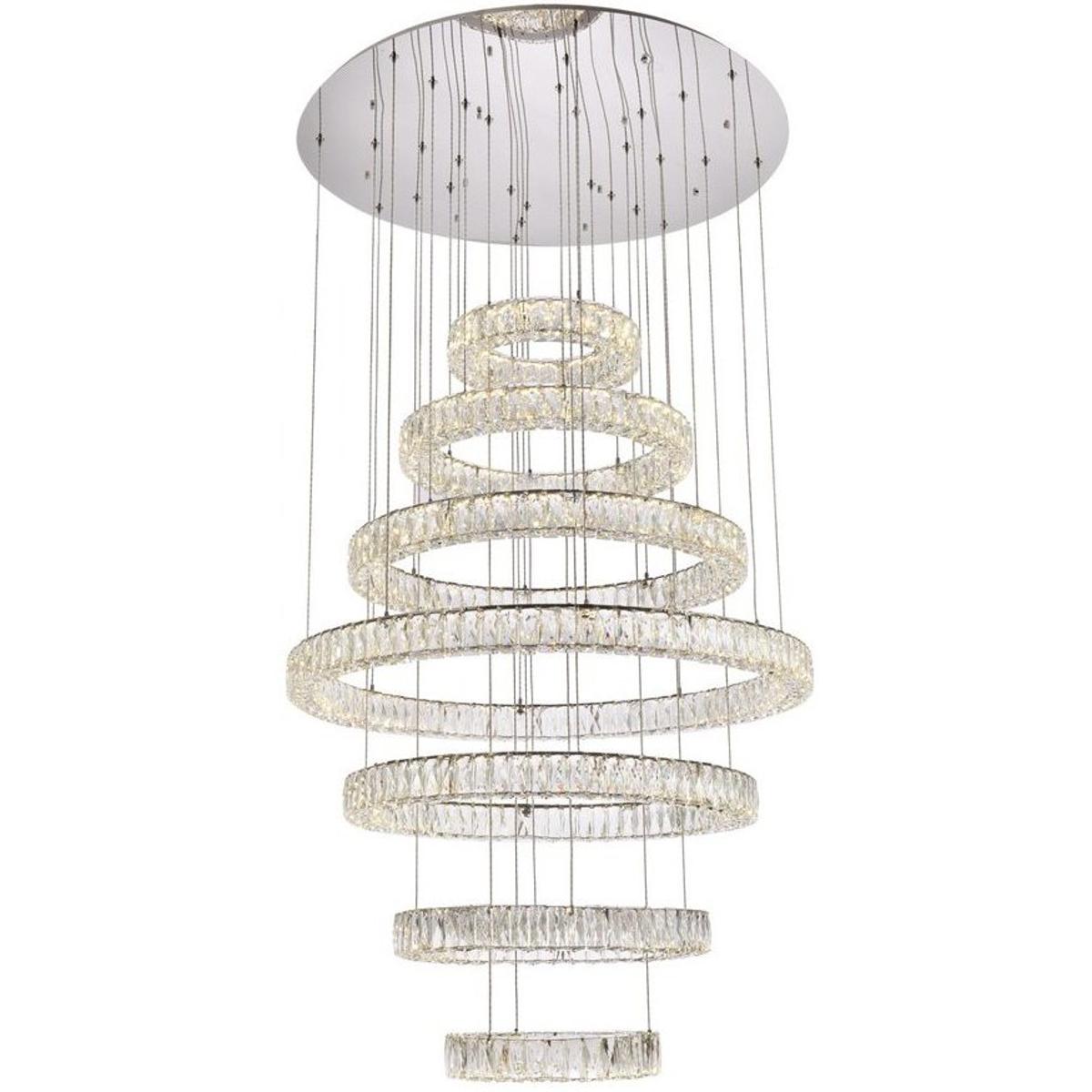 Elegant Lighting 3503G7LC Monroe 7 Light 40 inch Chrome Chandelier Ceiling Light