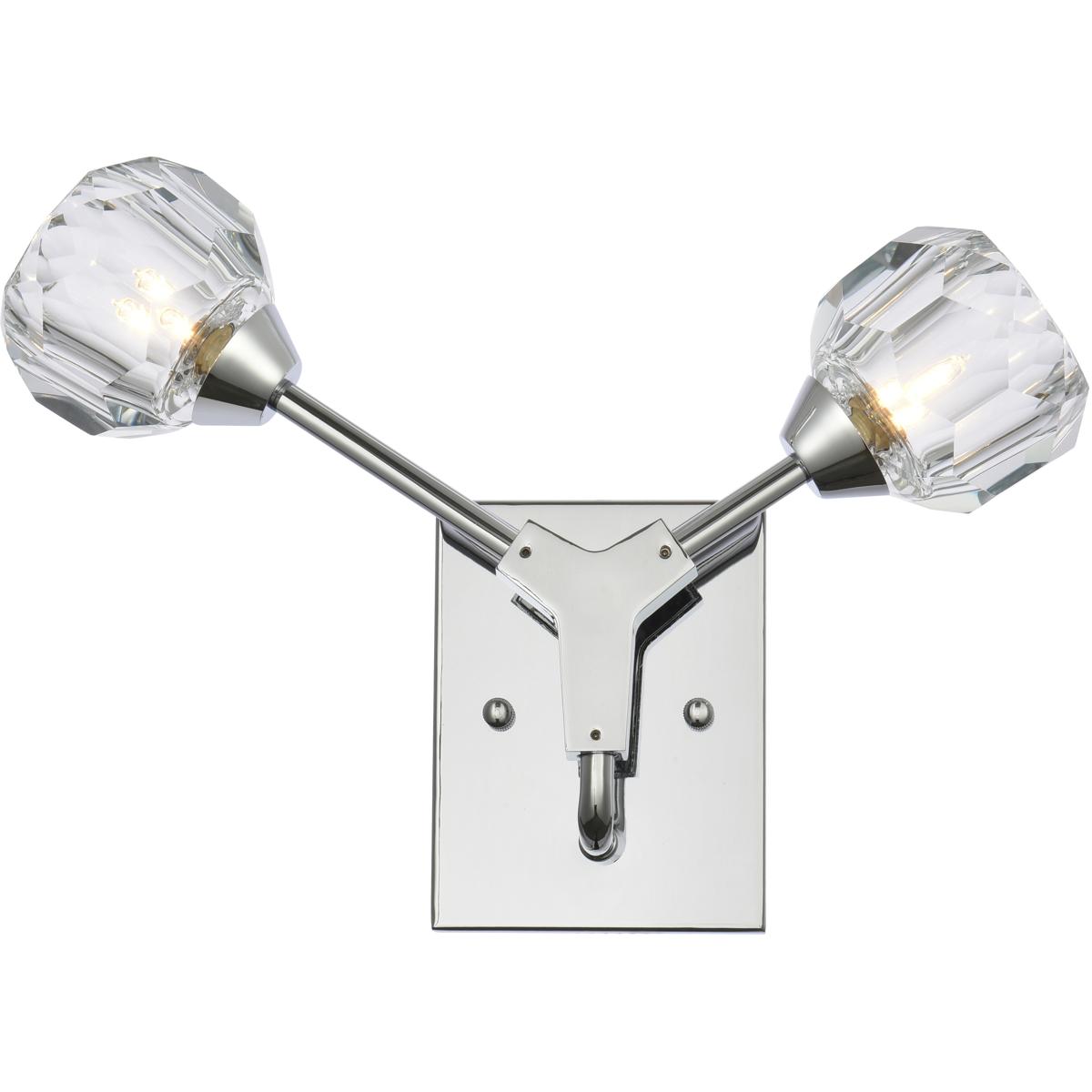 Elegant Lighting 3508W15C Zayne 2 Light 15 inch Chrome Wall Sconce Wall Light