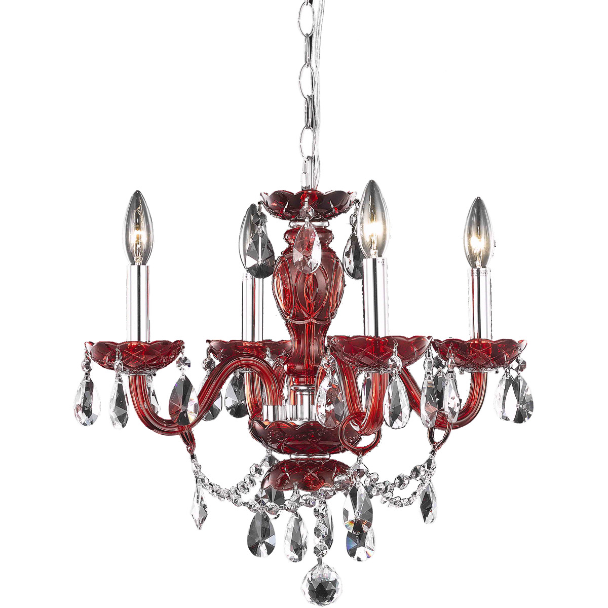 RED FRAME CLEAR CRYSTAL CHANDELIER BEDROOM BATHROOM ...