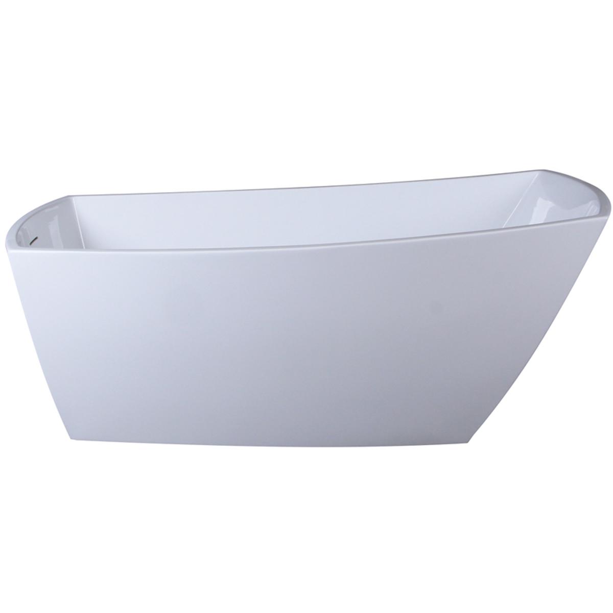 BT21267GW 67 in. Soaking Single Slipper Rectangular Bathtub, Glossy White