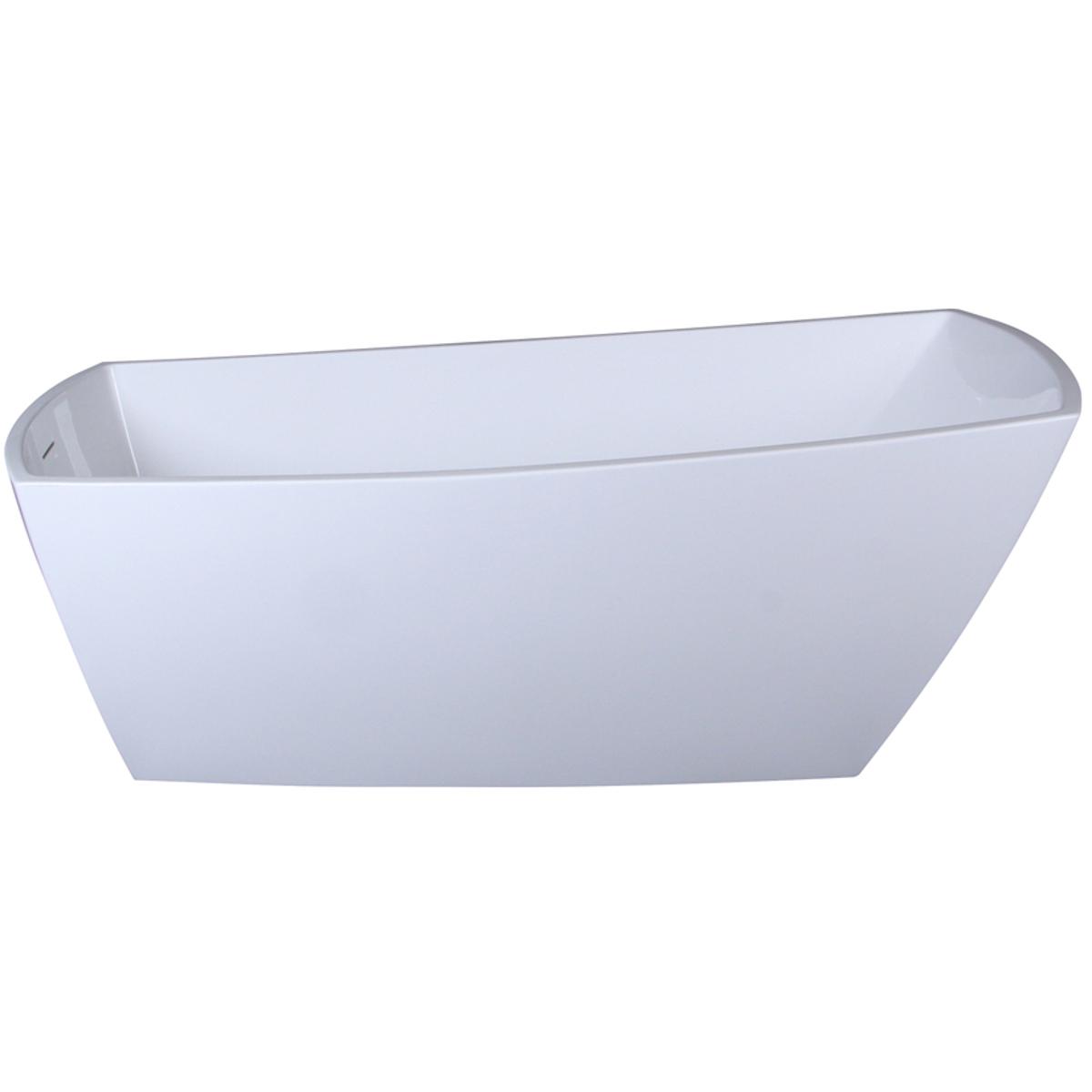 BT21272GW 72 in. Soaking Single Slipper Rectangular Bathtub, Glossy White