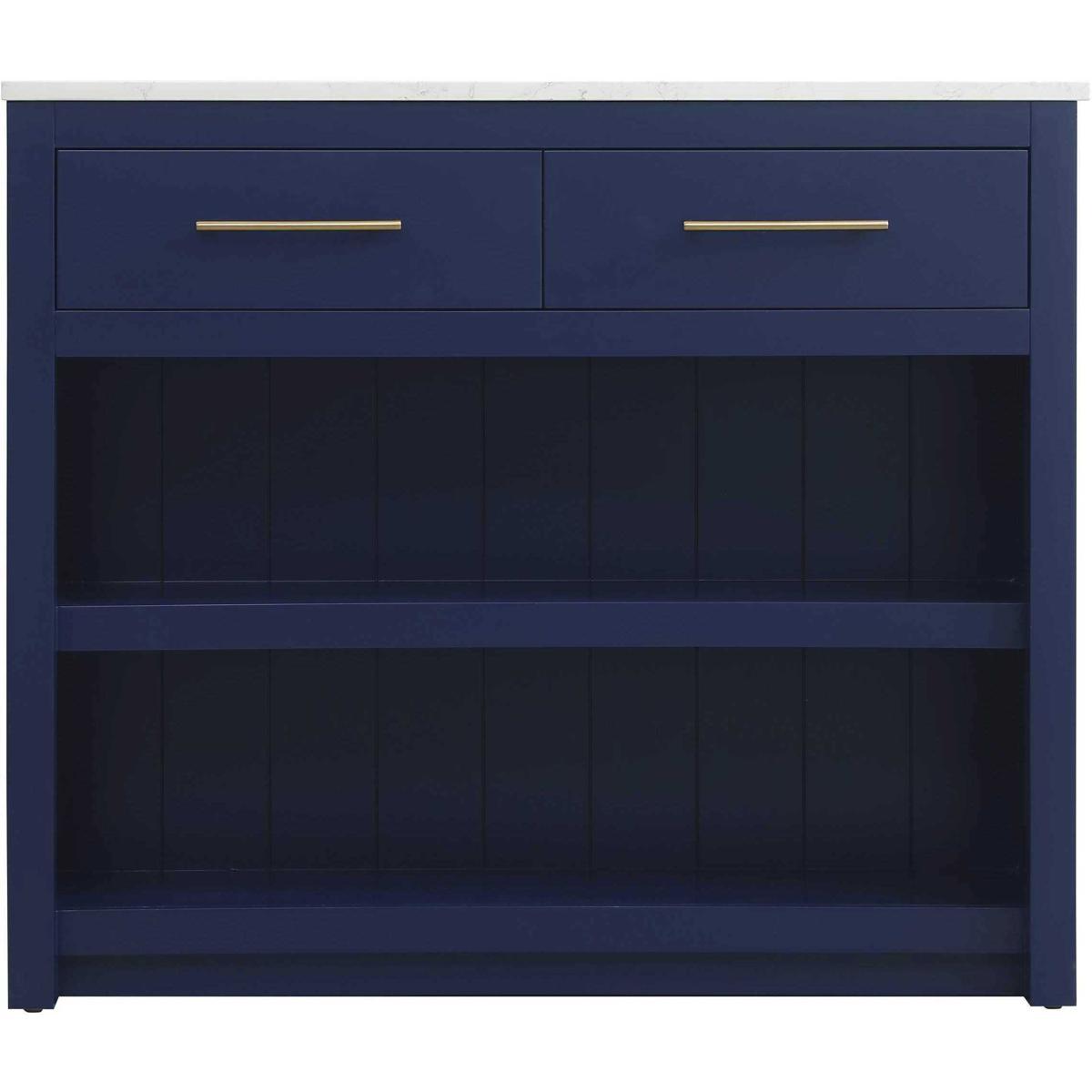 Elegant Lighting KD0142BL Osman Blue Kitchen Island in 42 in