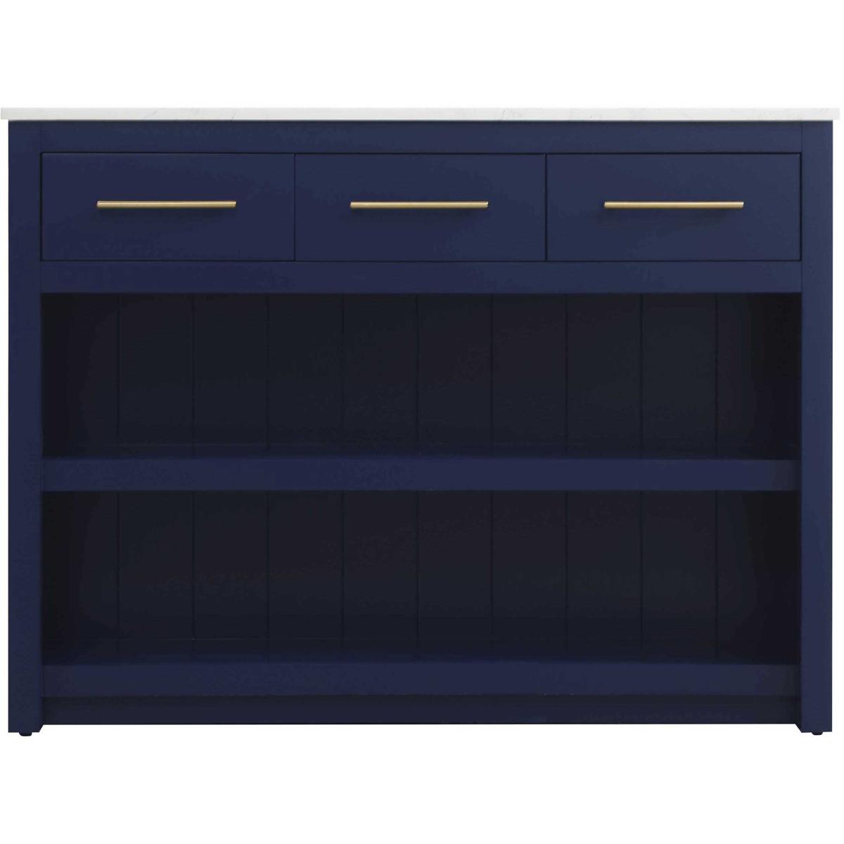 Elegant Lighting KD0148BL Porter Blue Kitchen Island in 48 in