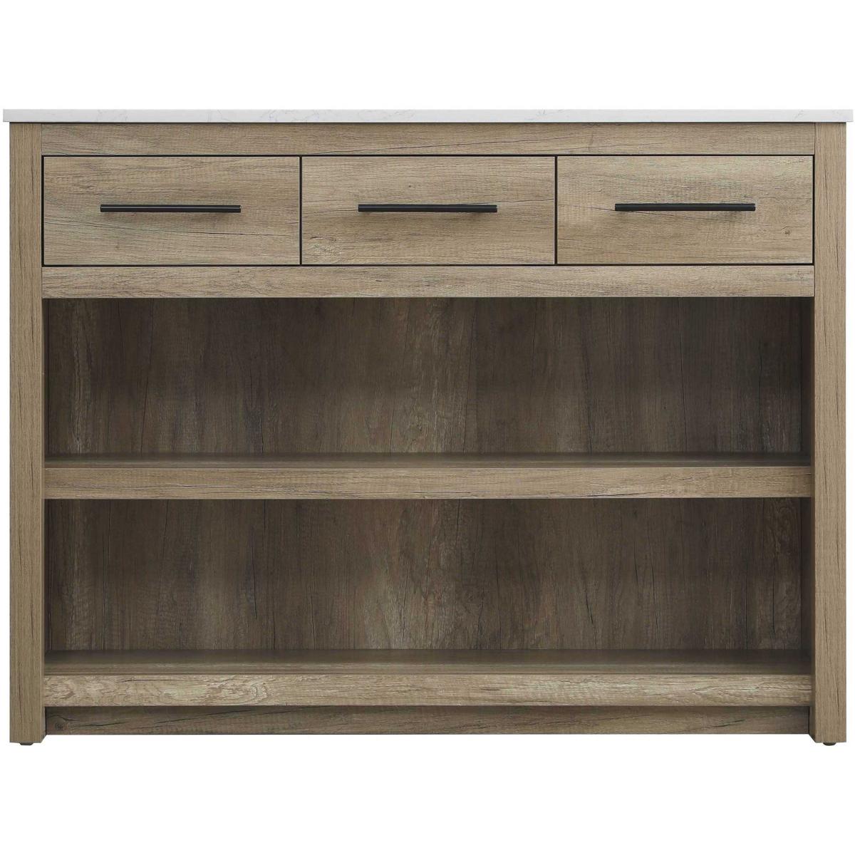 KD0148NT 48 in. Kitchen Island, Natural Oak - 6.125 in. Drawer Height
