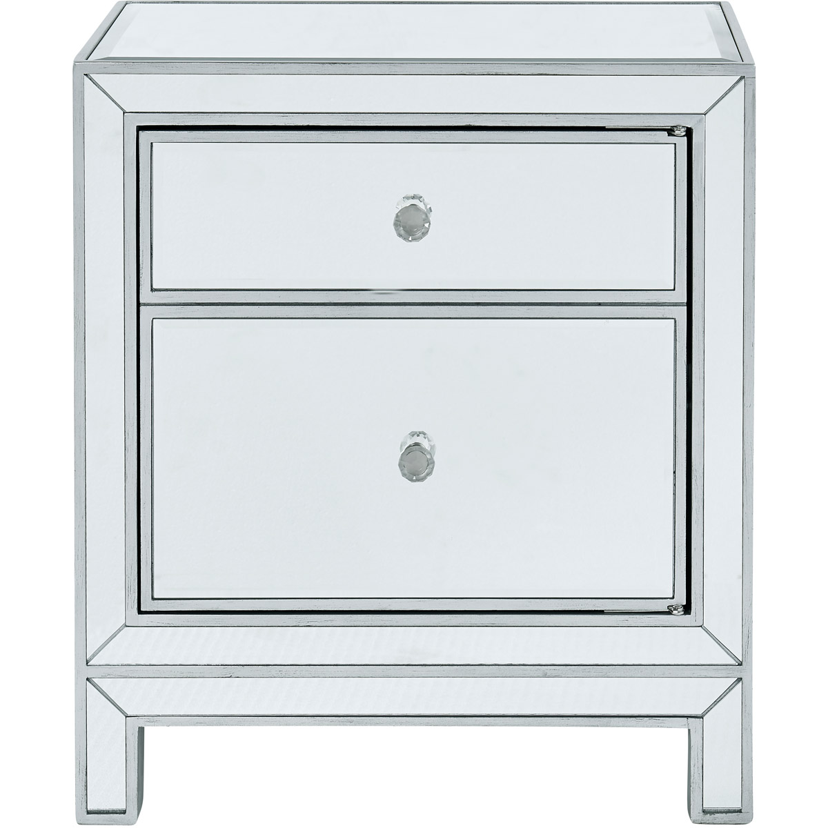 Elegant Lighting MF72016 Reflexion 24 X 21 inch Antique Silver Nightstand in Antique Sliver