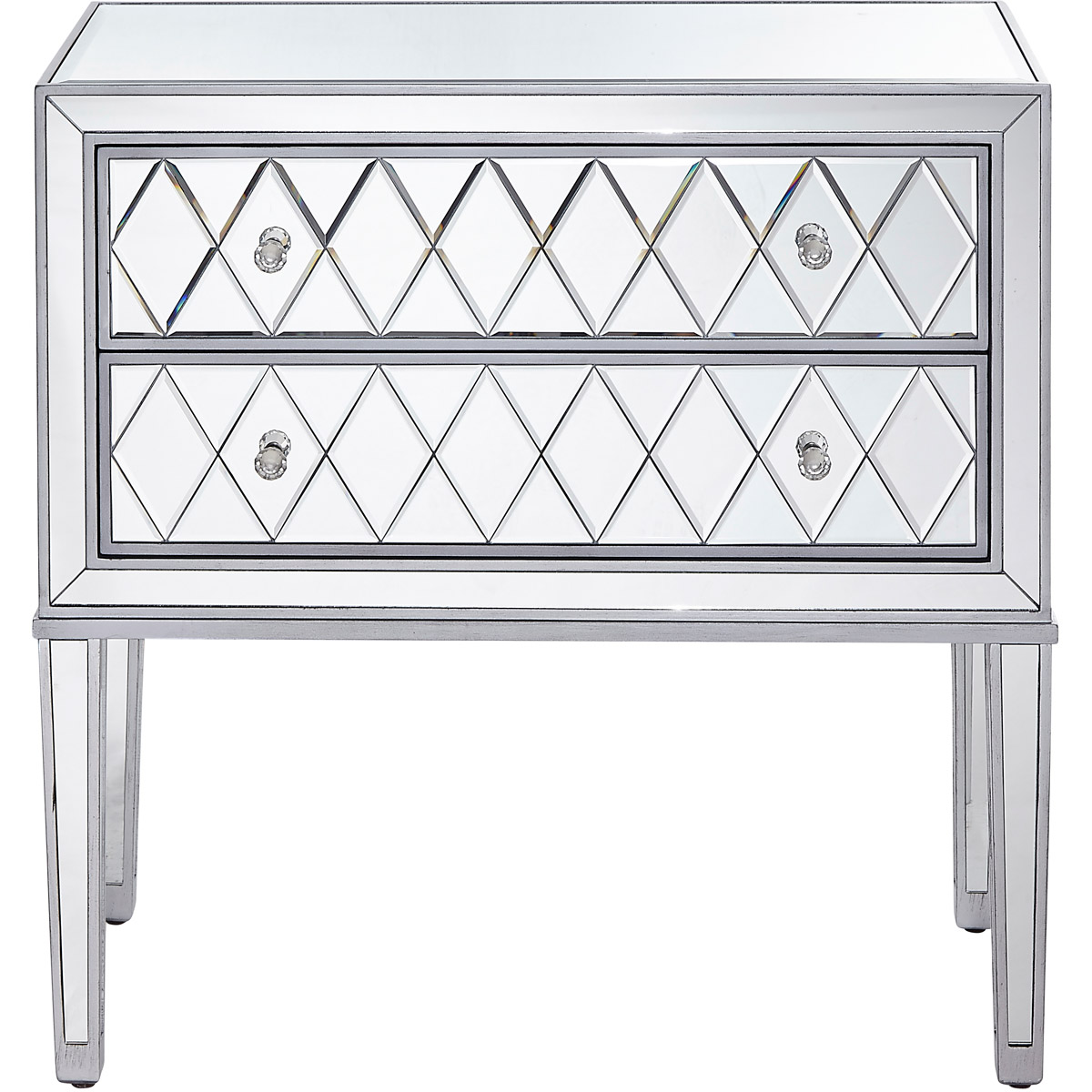 Elegant Lighting MF72045 Reflexion 34 X 34 inch Antique Hand Rubbed Silver Nightstand