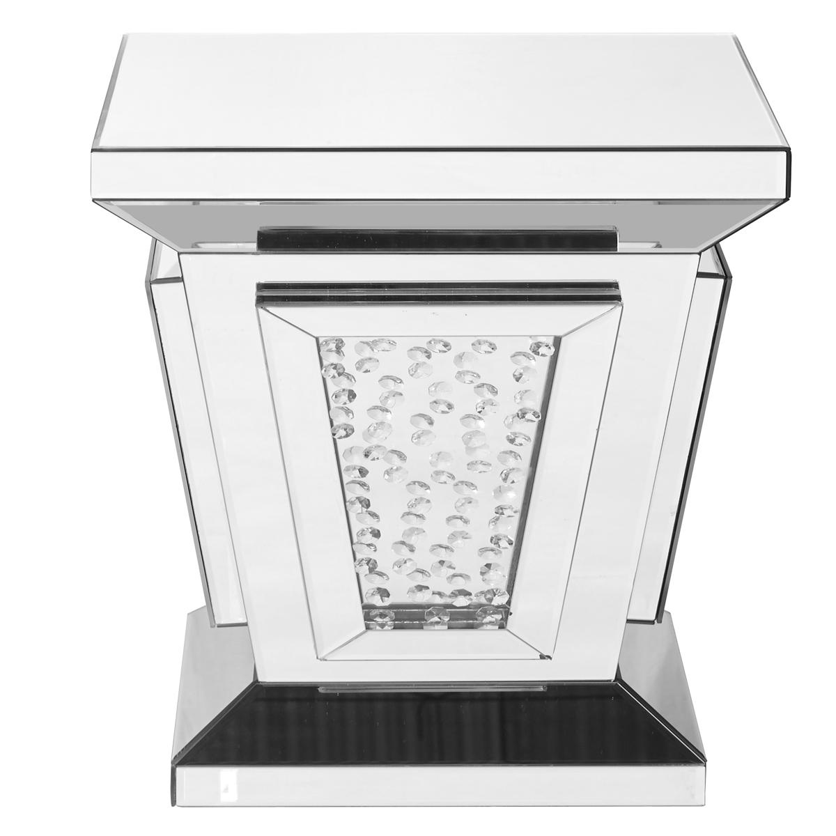 Elegant Lighting MF91020 Modern 24 X 15 inch Clear Mirror and Crystal End Table