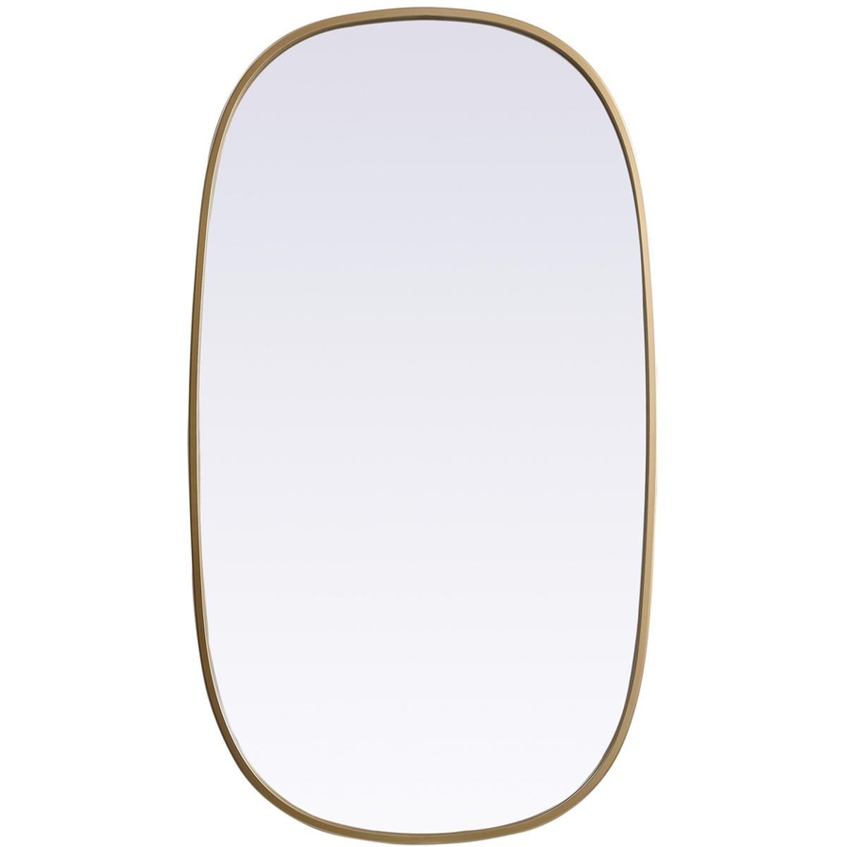 Elegant Lighting MR2B2036BRS Brynn 36 X 20 inch Brass Mirror in 20 x 36