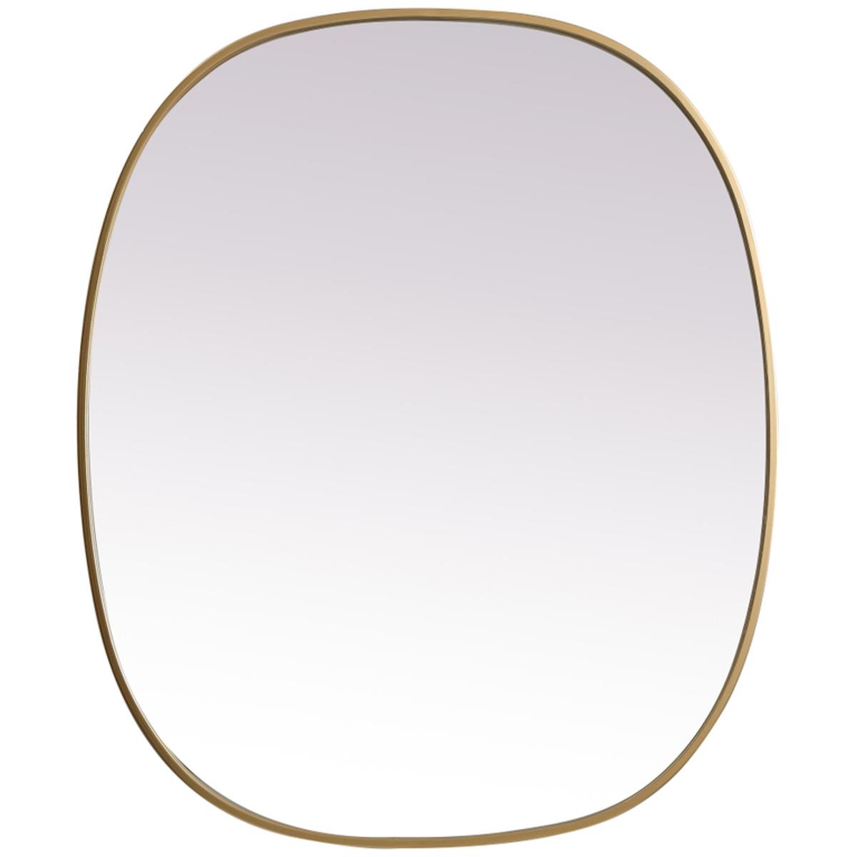Elegant Lighting MR2B3036BRS Brynn 36 X 30 inch Brass Mirror in 30 x 36