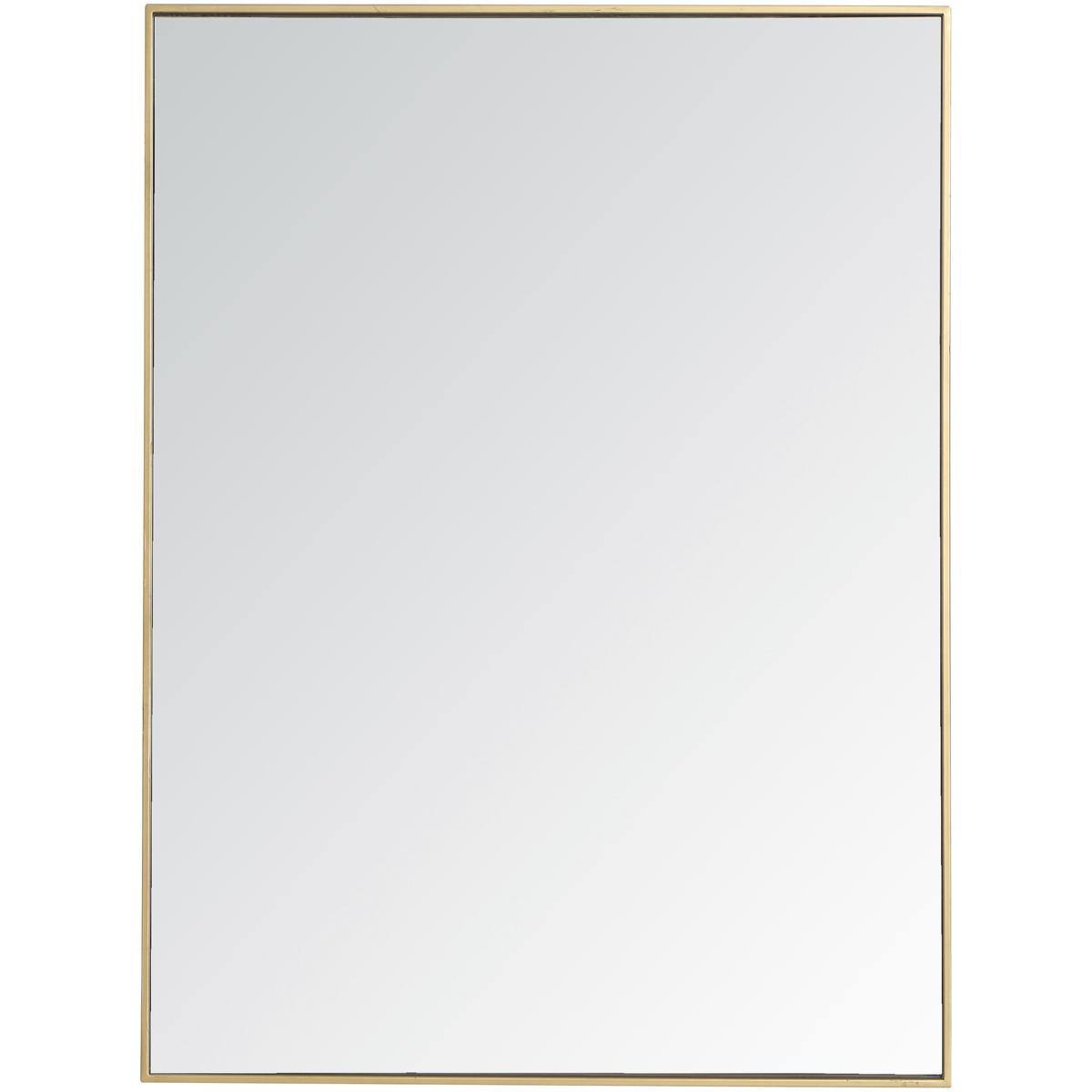 MR43648BR 36 in. Metal Frame Rectangle Mirror in Brass - 35.25 x 71.25 x 0.16 in.