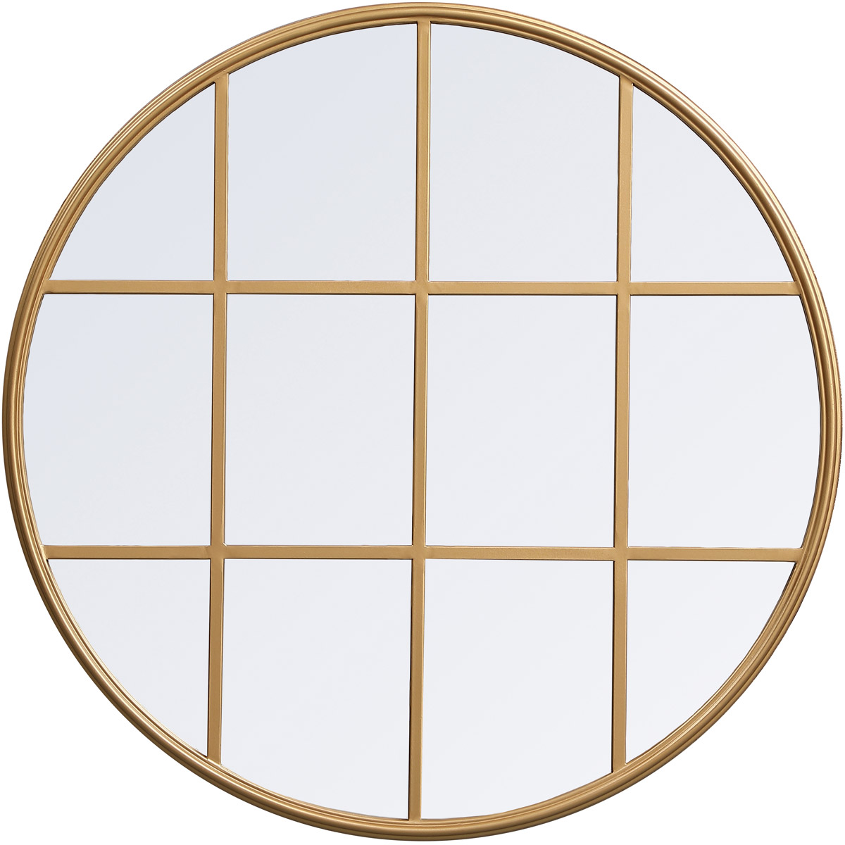 Elegant Lighting MR633232BR Motif 31.5 X 31.5 inch Brass Wall Mirror