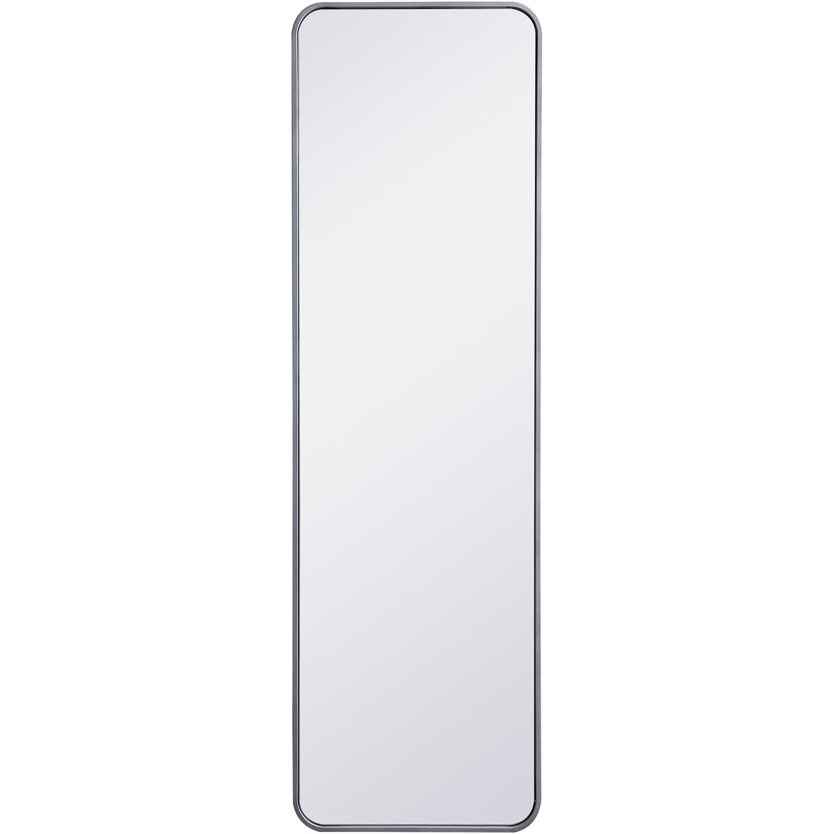 MR801860S 60 x 18 in. Evermore Modern Soft Corner Metal Rectangular Mirror, Silver