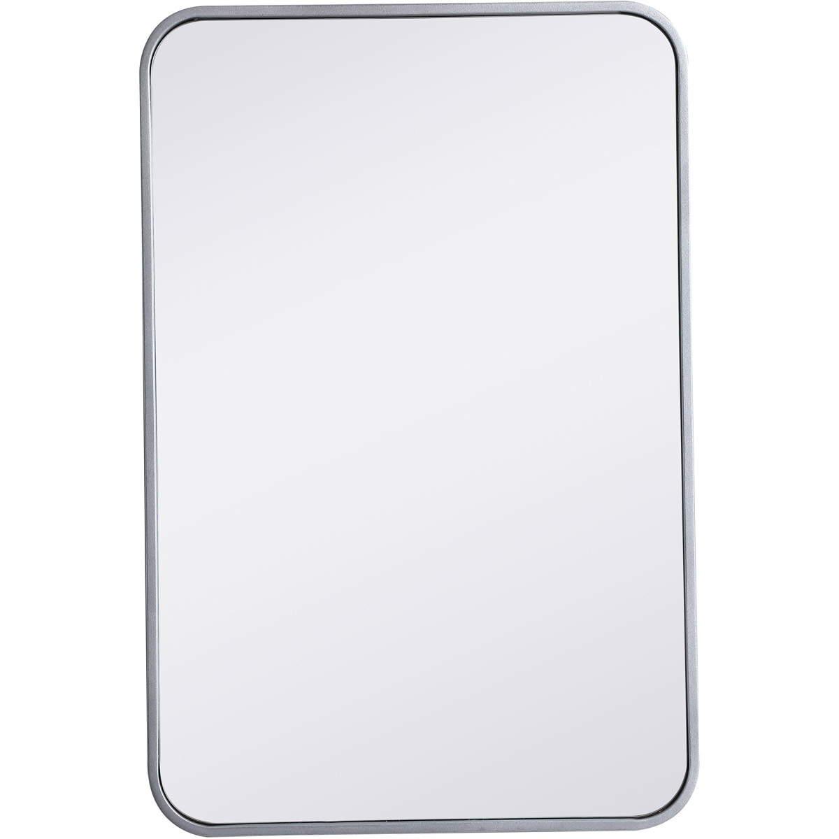 Elegant Lighting MR802030S 20 x 30 in. Soft Corner Metal Rectangular Mirror, Silver