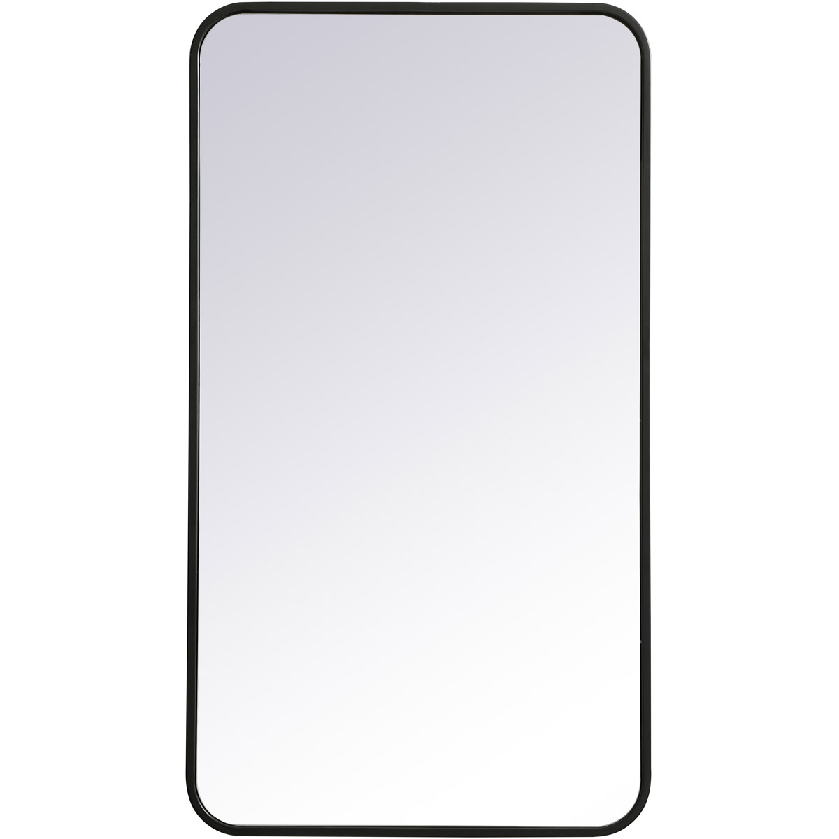 MR802036BK 20 x 36 in. Soft Corner Metal Rectangular Mirror, Black