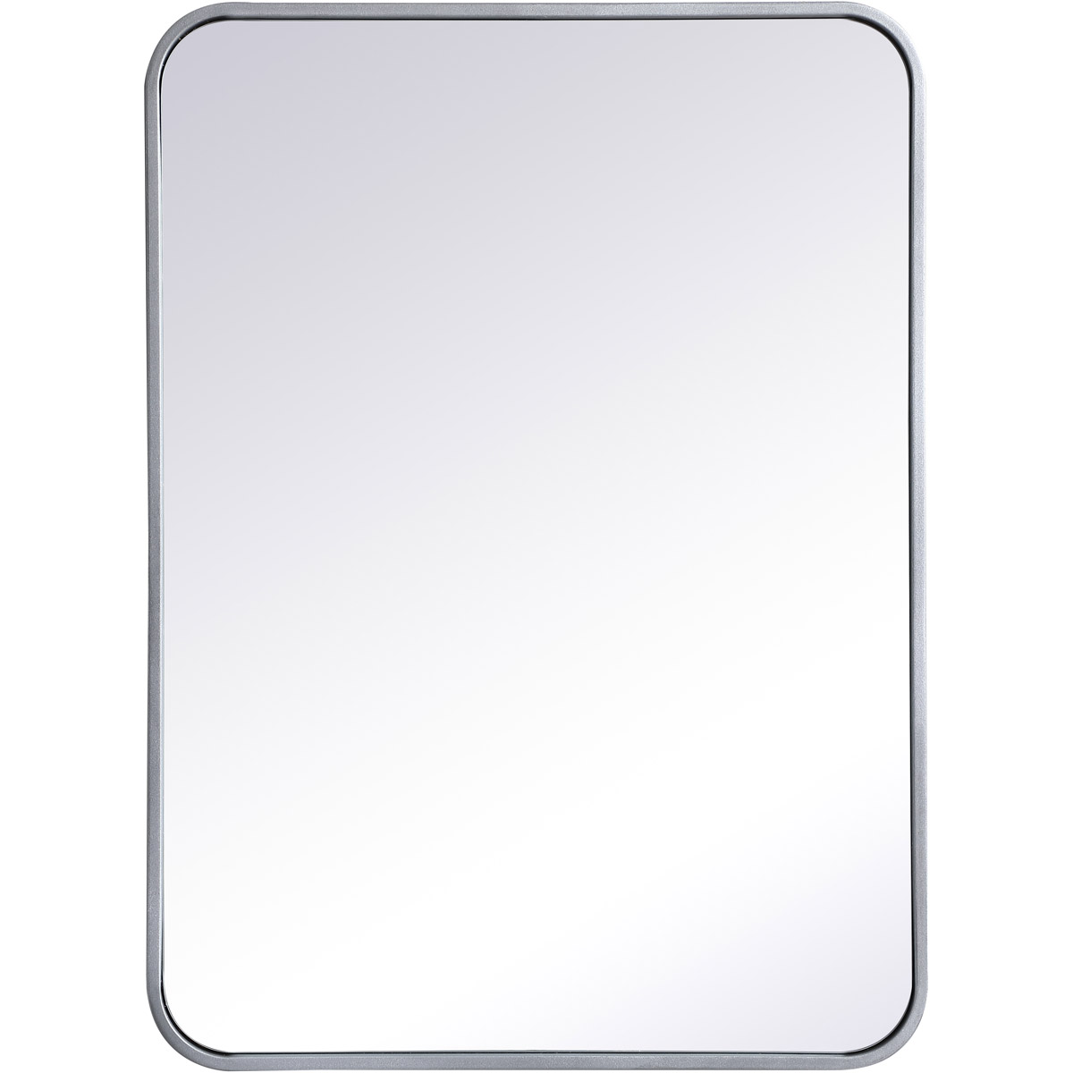 Elegant Lighting MR802230S 22 x 30 in. Soft Corner Metal Rectangular Mirror, Silver