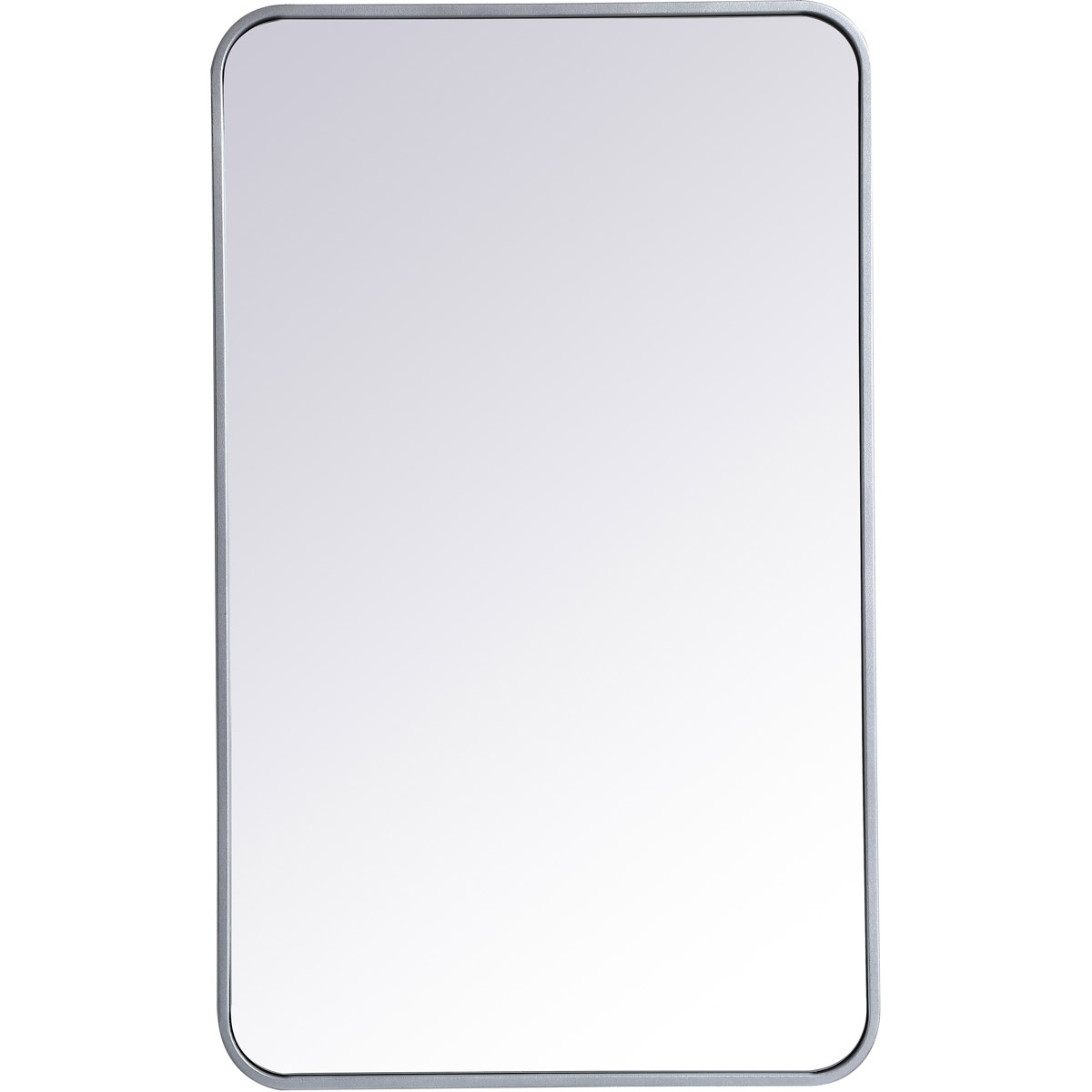 Elegant Lighting MR802236S 22 x 36 in. Soft Corner Metal Rectangular Mirror, Silver