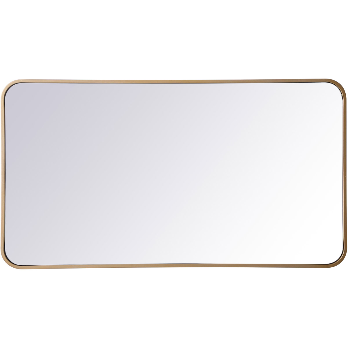 Elegant Lighting MR802240BR 22 x 40 in. Soft Corner Metal Rectangular Mirror, Brass