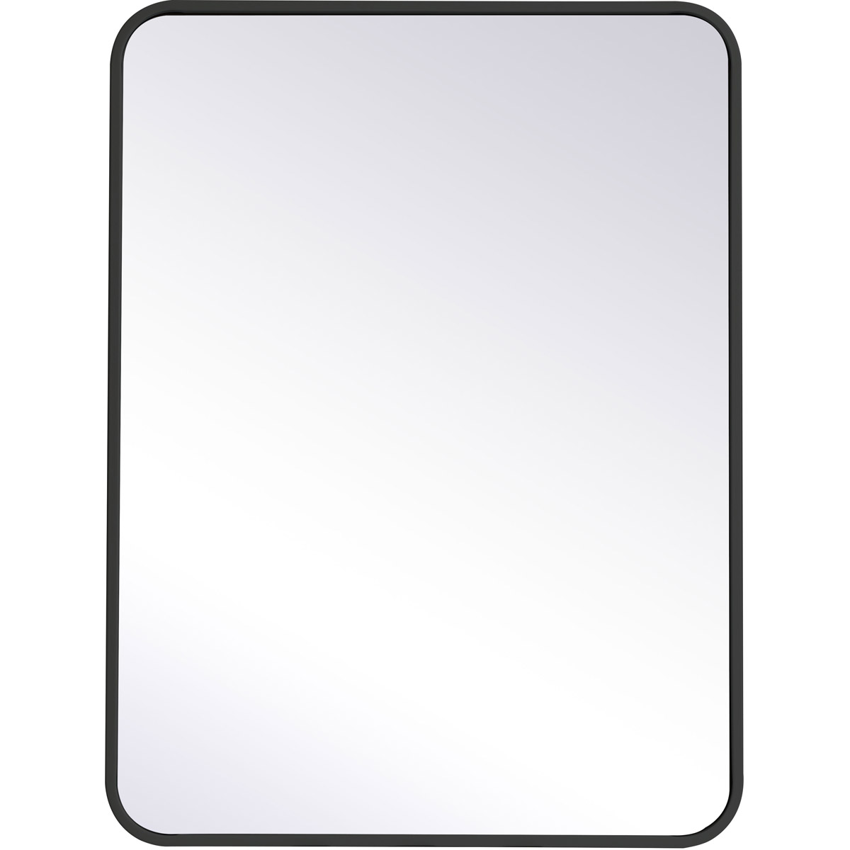 MR802432BK 24 x 32 in. Soft Corner Metal Rectangular Mirror, Black