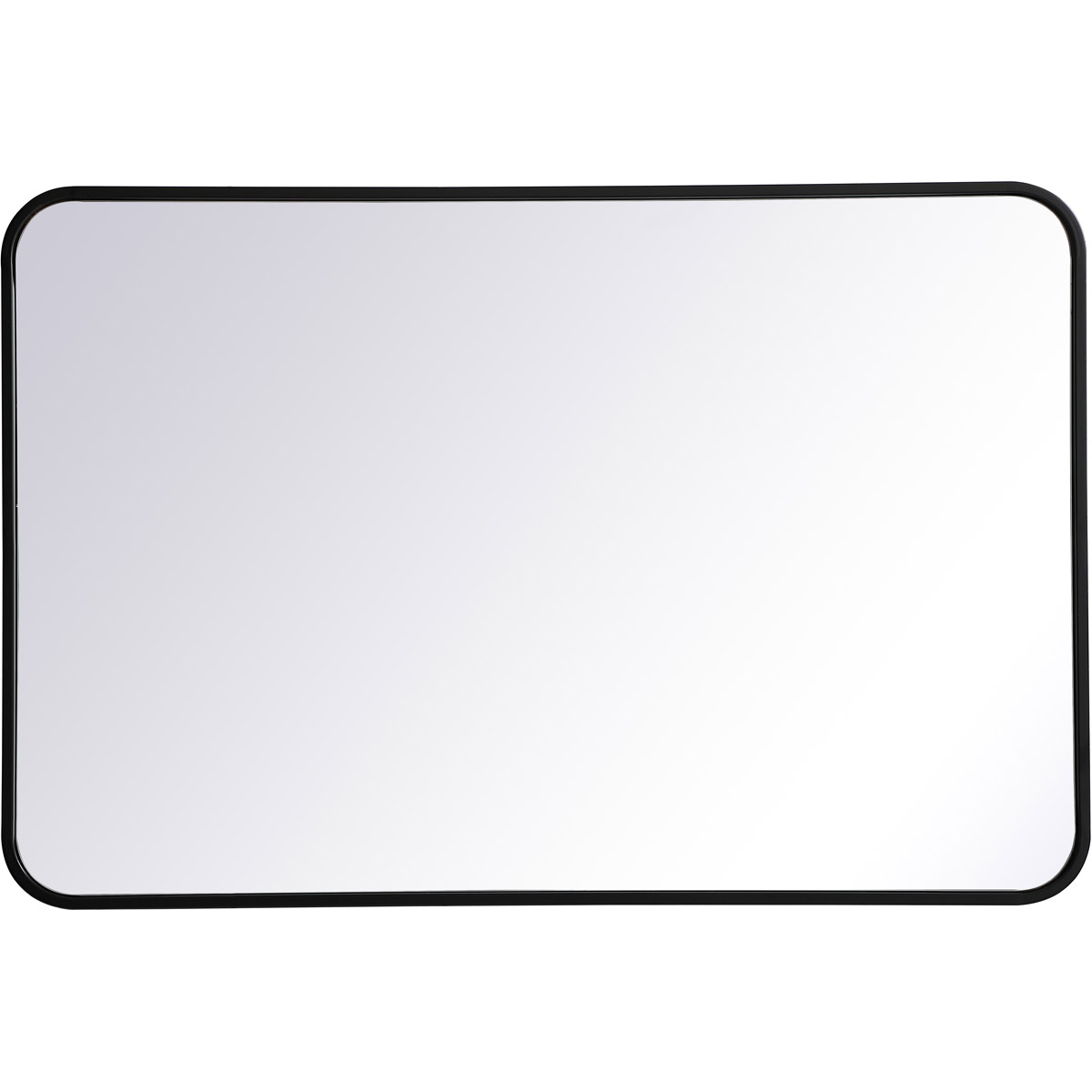 Elegant Lighting MR802436BK 24 x 36 in. Soft Corner Metal Rectangular Mirror, Black
