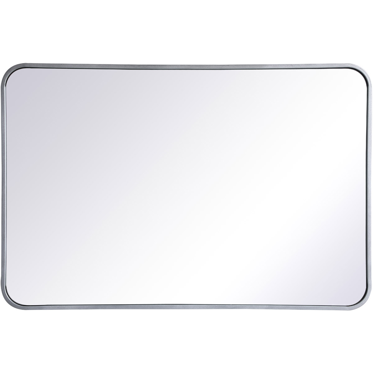 Elegant Lighting MR802436S 24 x 36 in. Soft Corner Metal Rectangular Mirror, Silver