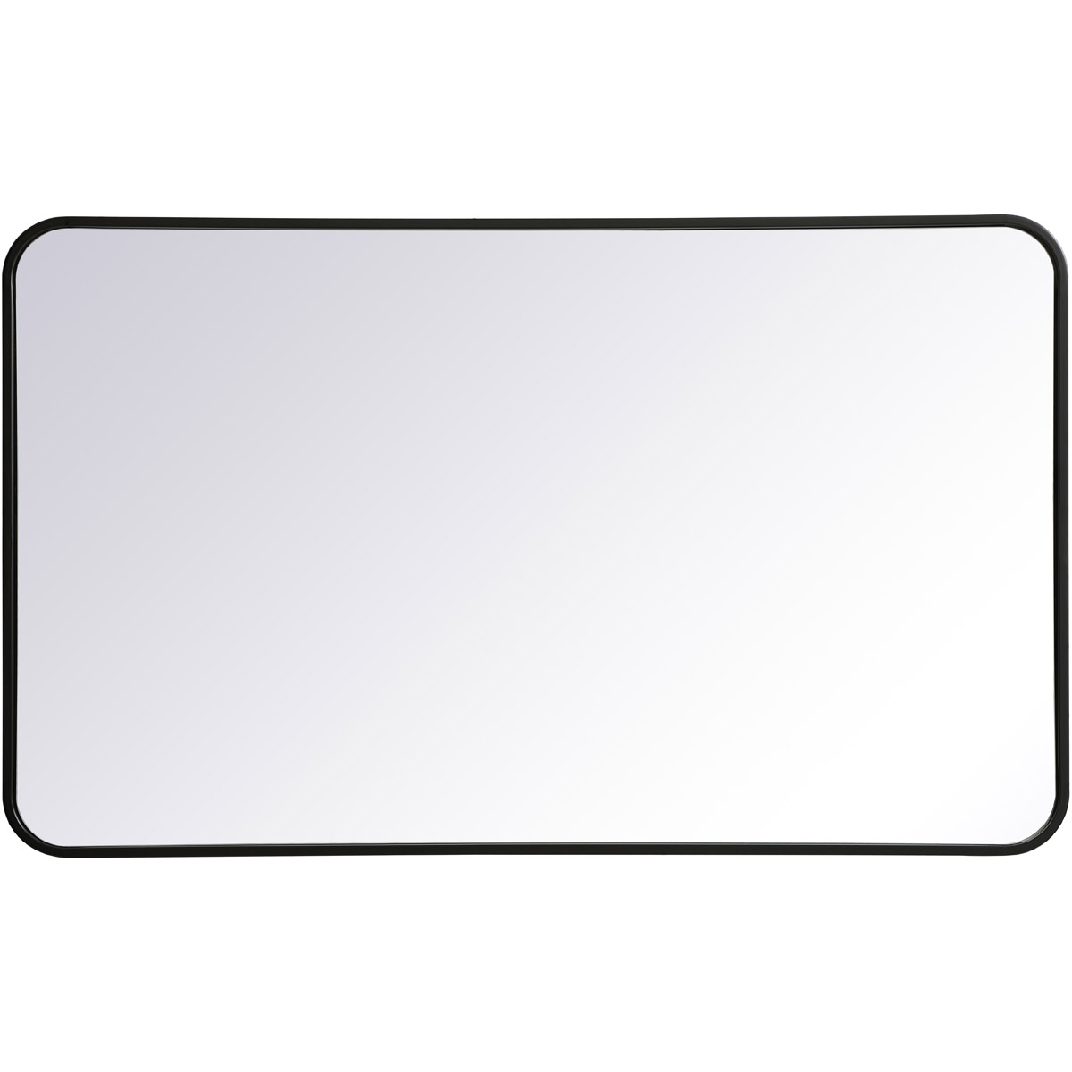 MR802440BK 24 x 40 in. Soft Corner Metal Rectangular Mirror, Black