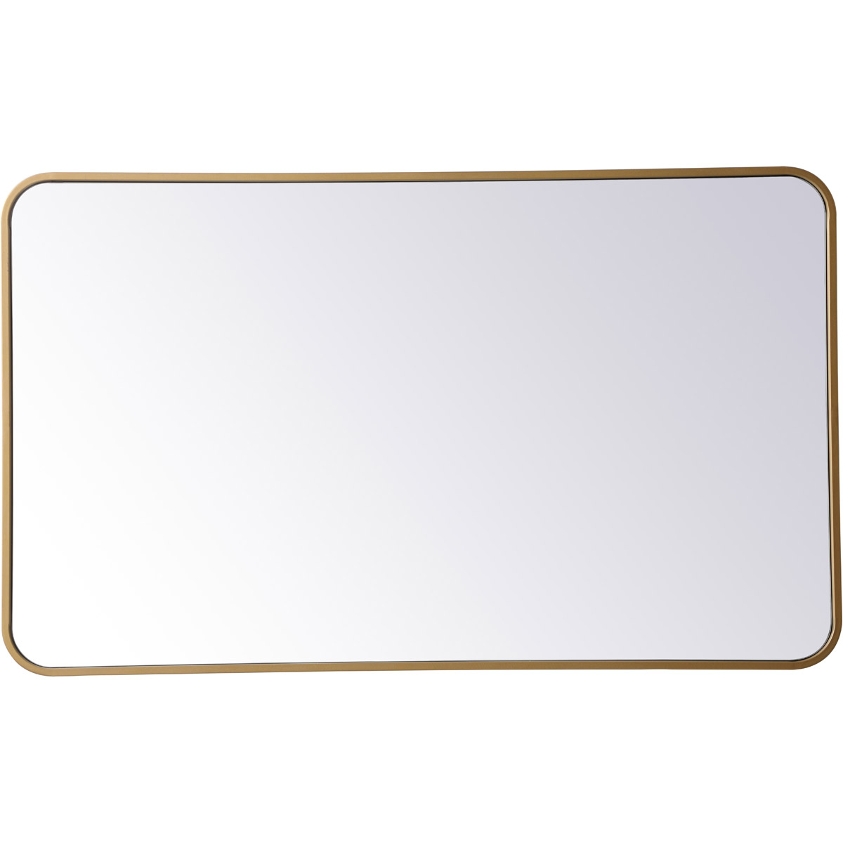 MR802440BR 24 x 40 in. Soft Corner Metal Rectangular Mirror, Brass