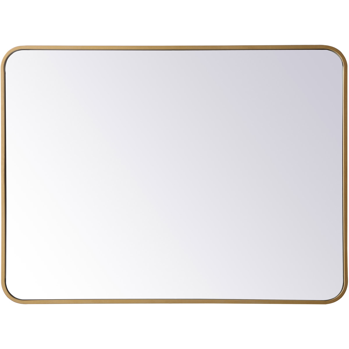 MR802736BR 27 x 36 in. Soft Corner Metal Rectangular Mirror, Brass