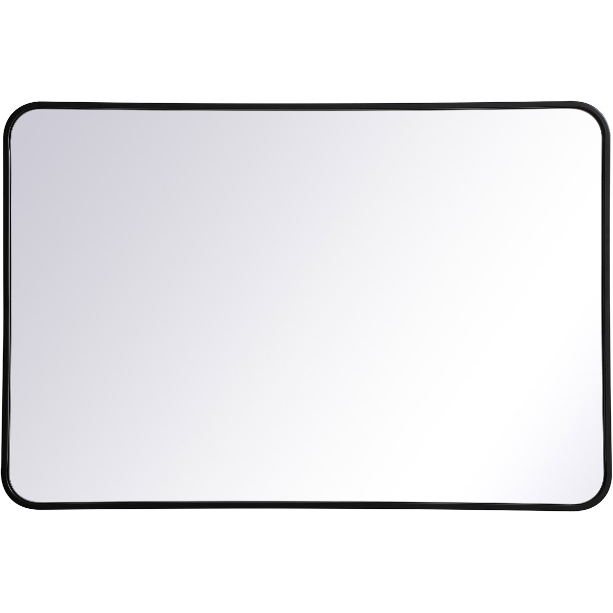 Elegant Lighting MR802740BK 27 x 40 in. Soft Corner Metal Rectangular Mirror, Black