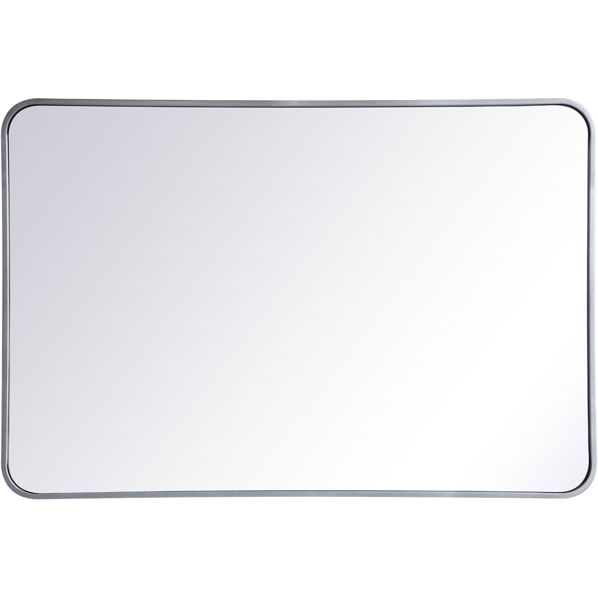 Elegant Lighting MR802740S 27 x 40 in. Soft Corner Metal Rectangular Mirror, Silver