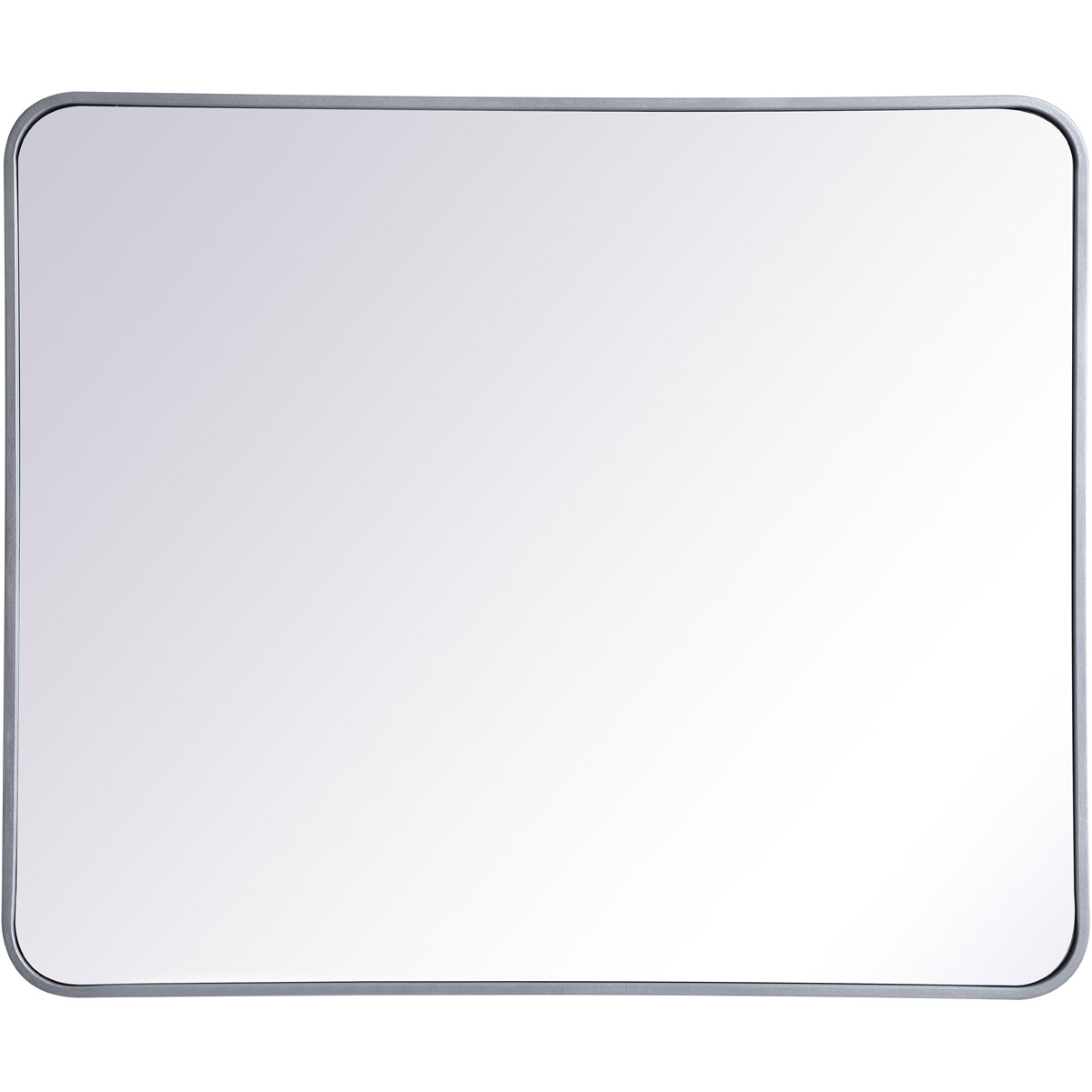 Elegant Lighting MR803036S 30 x 36 in. Evermore Soft Corner Rectangular Metal Mirror, Silver