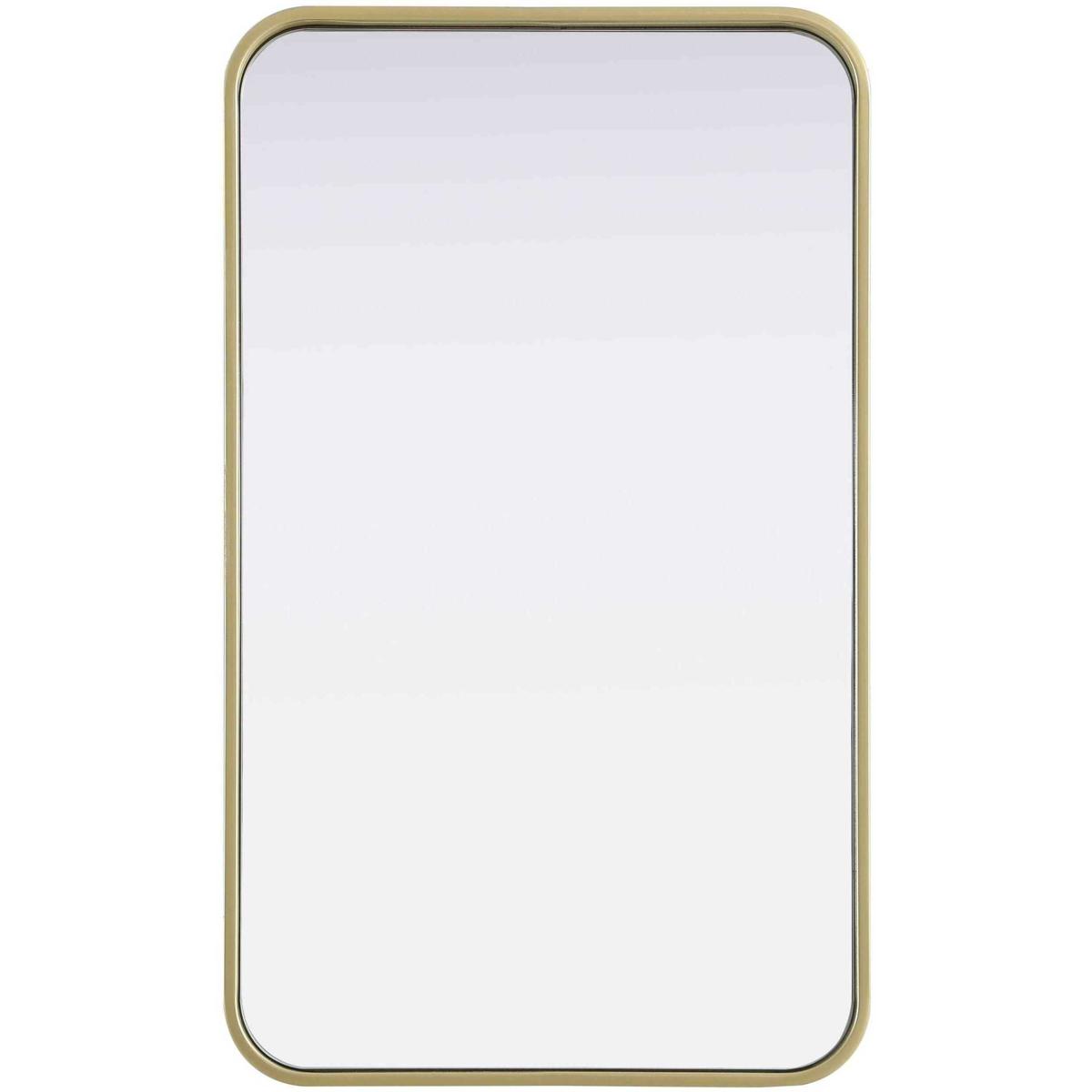 MR8A1830BRA 18 x 30 in. Contour Metal Rectangle Mirror, Brass