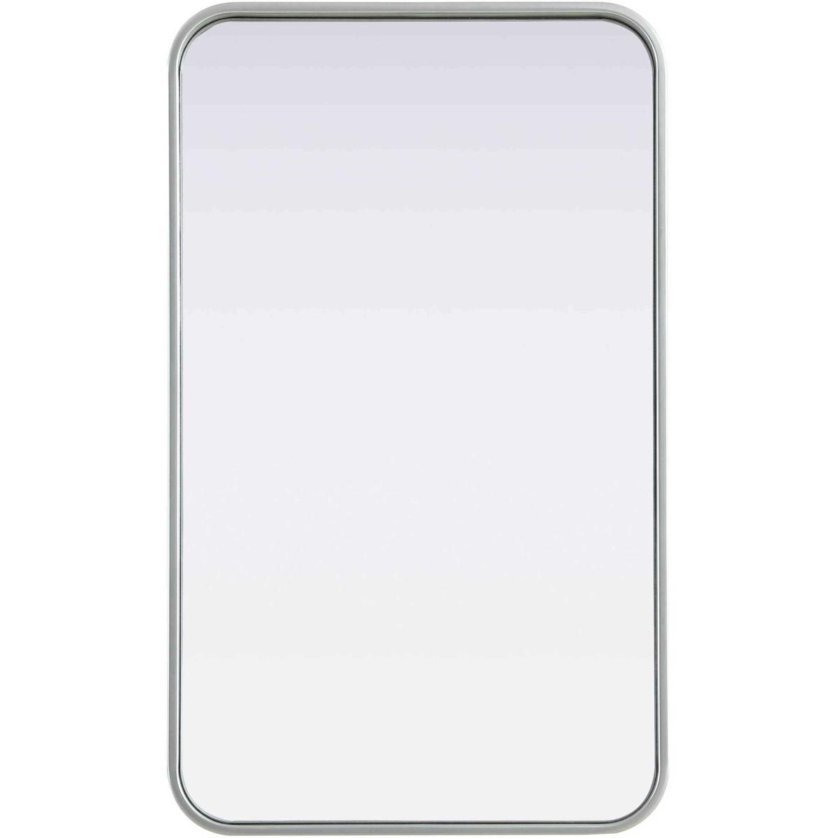 MR8A1830SIL 18 x 30 in. Contour Metal Rectangle Mirror, Silver
