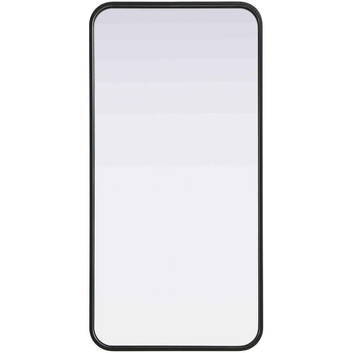 Elegant Decor - Contour Metal Rectangle Mirror 18x36 - Black