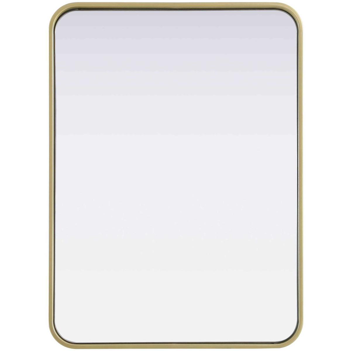 MR8A2230BRA 22 x 30 in. Contour Metal Rectangle Mirror, Brass