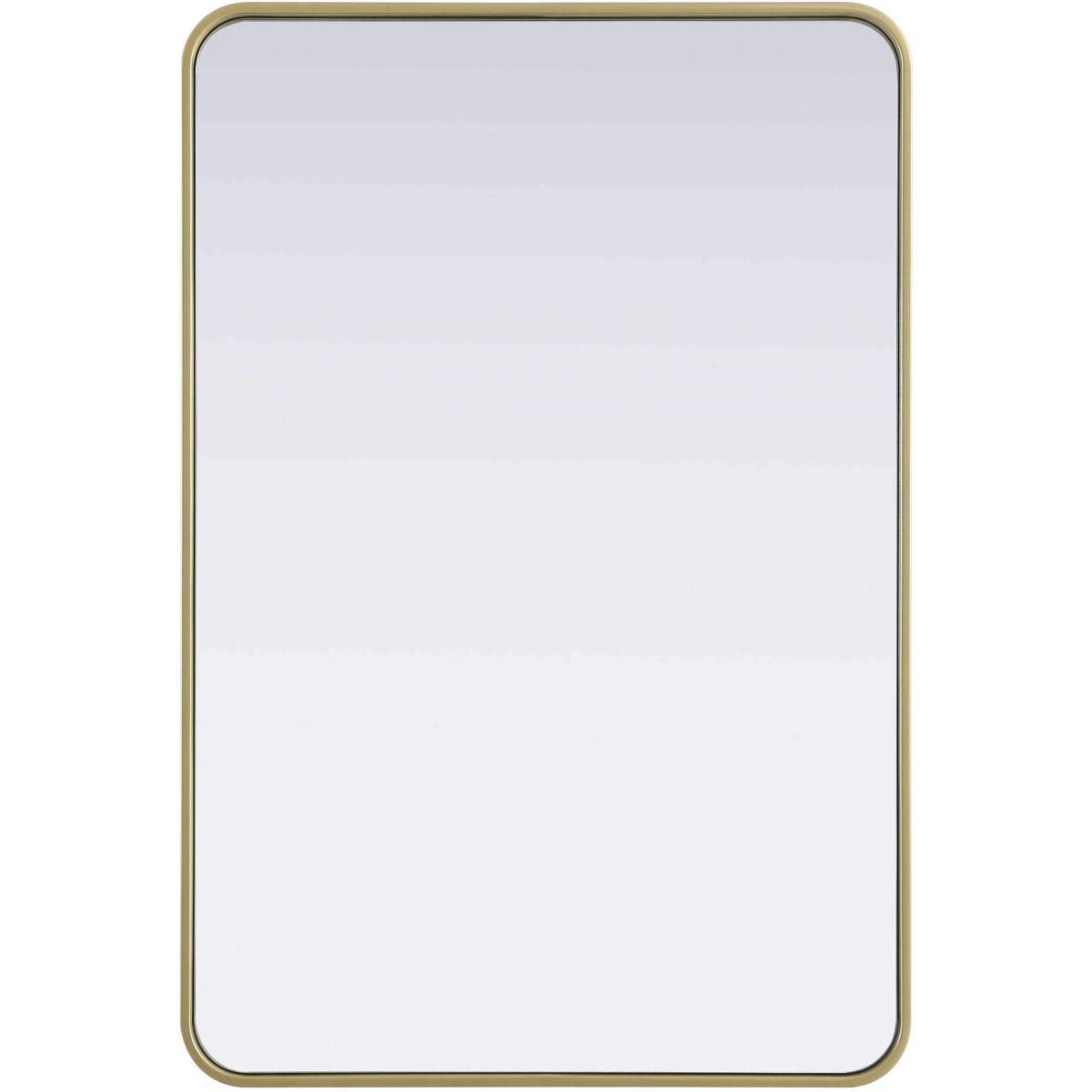 MR8A2740BRA 27 x 40 in. Contour Metal Rectangle Mirror, Brass