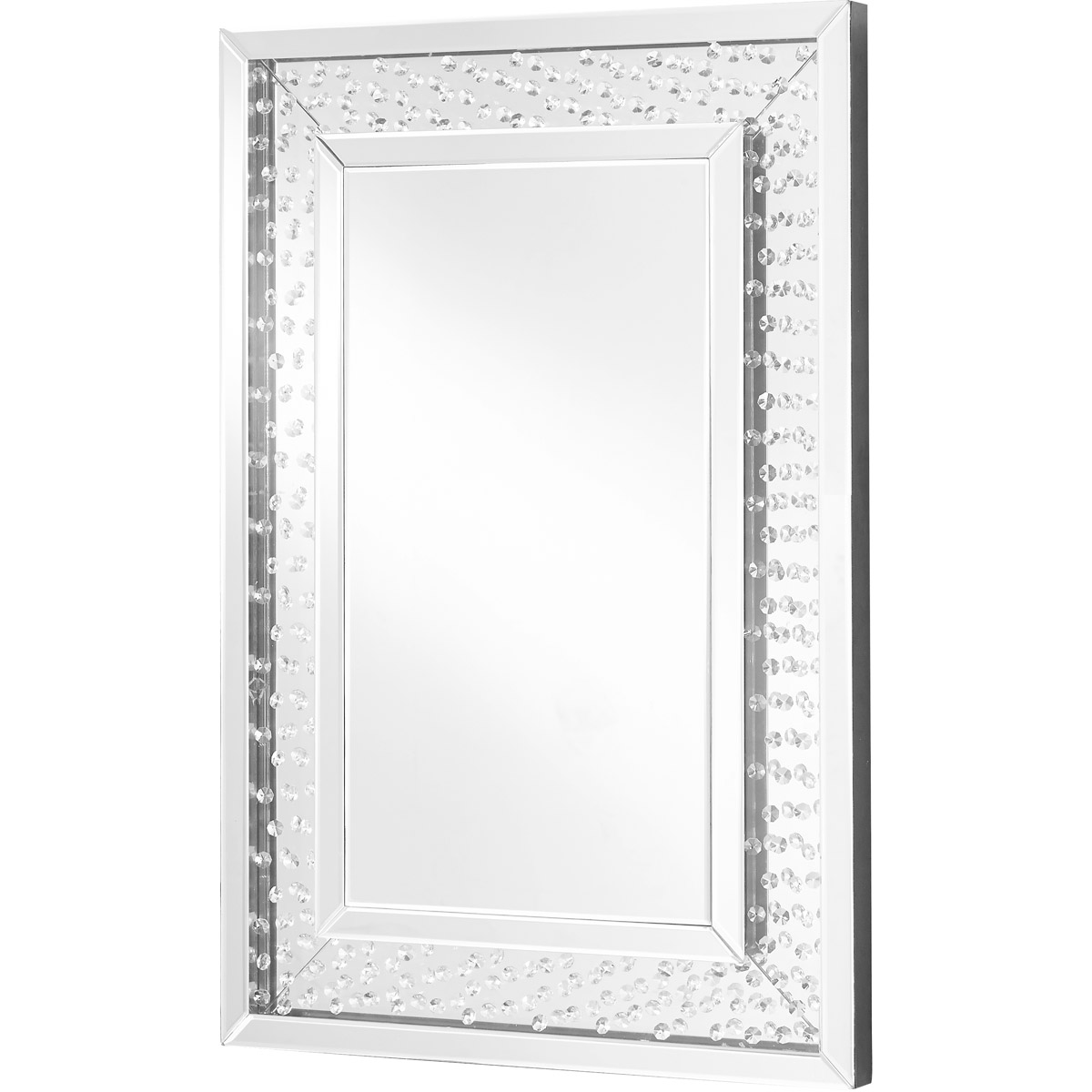 MR9101 Sparkle 35.5 in. Contemporary Crystal Rectangle Mirror, Clear