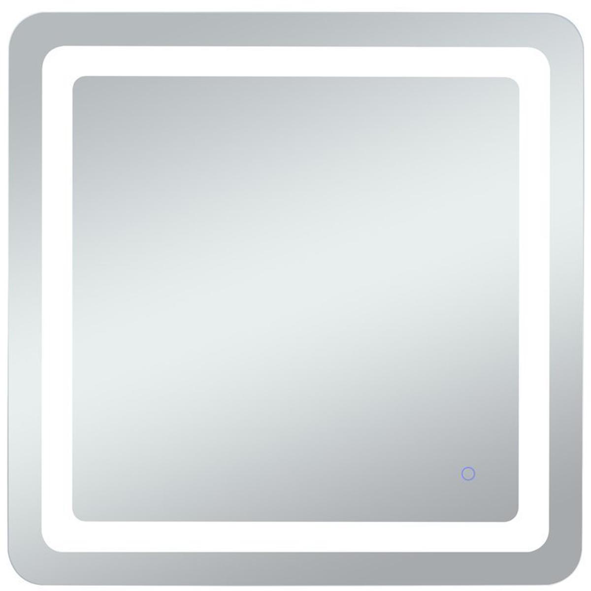 Elegant Lighting MRE33030 Genesis 30 X 30 inch Glossy White LED Mirror