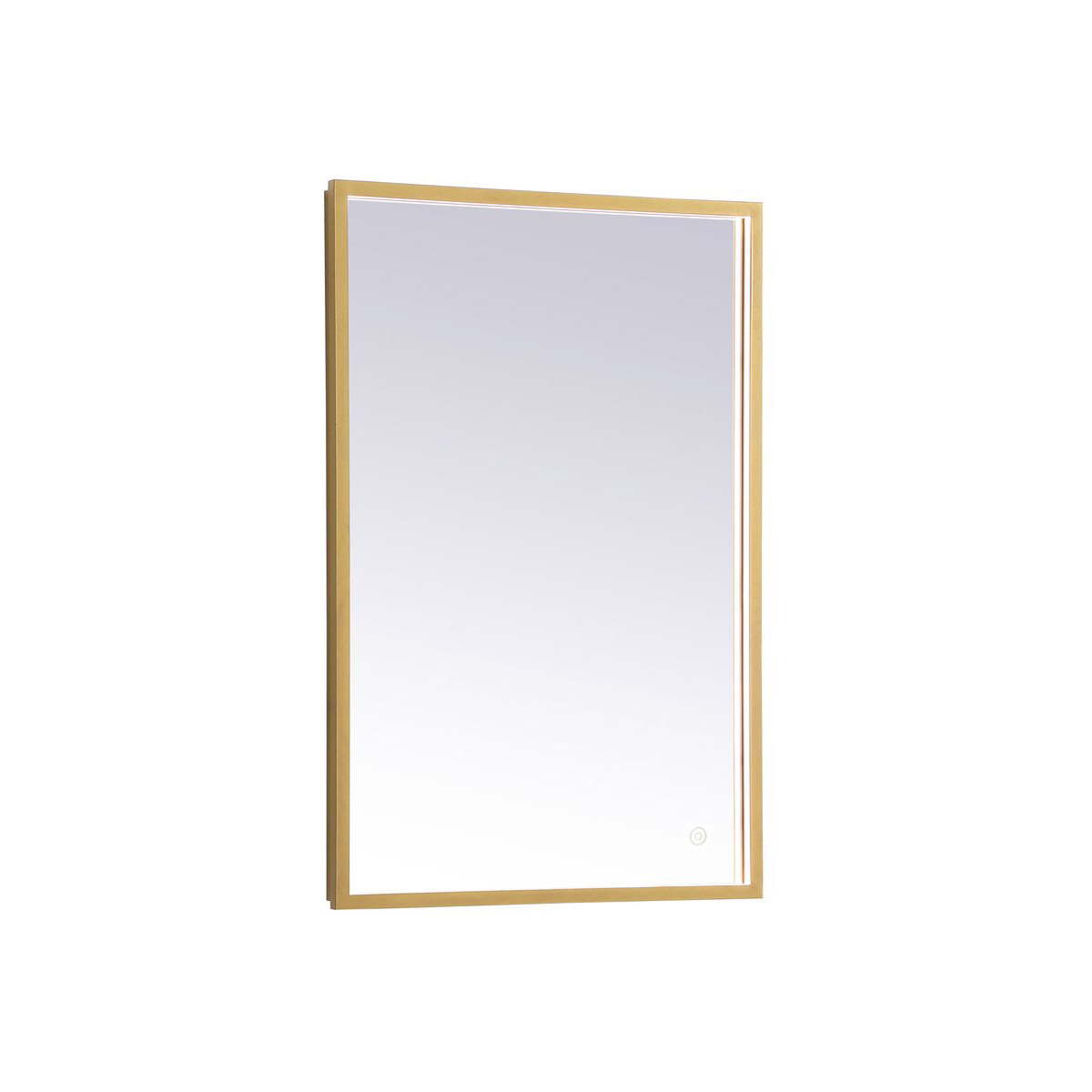 MRE61830BR 18 x 30 in. 3000K, 4200K & 6400K Pier LED Mirror with Adjustable Color Temperature in Brass