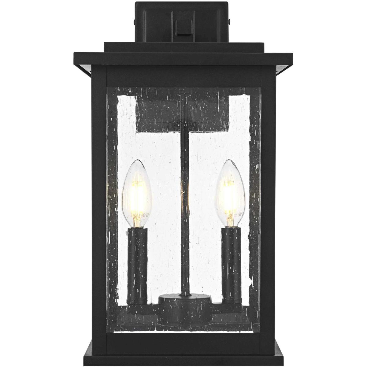 Elegant Lighting OD350W16BK Ringgold 2 Light 16 inch Black Outdoor Wall Sconce