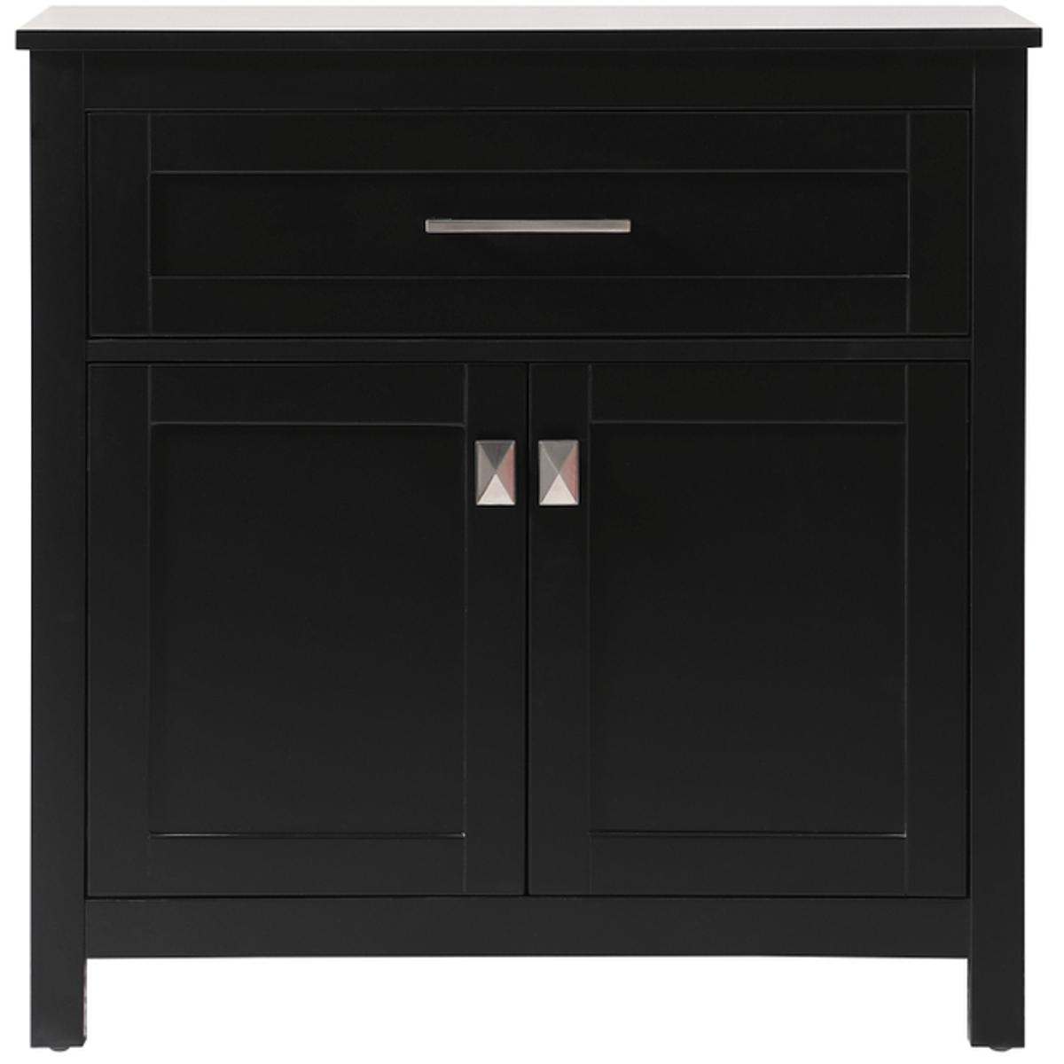 SC013030BK 30 in. Wide Bathroom Storage Freestanding Cabinet, Black