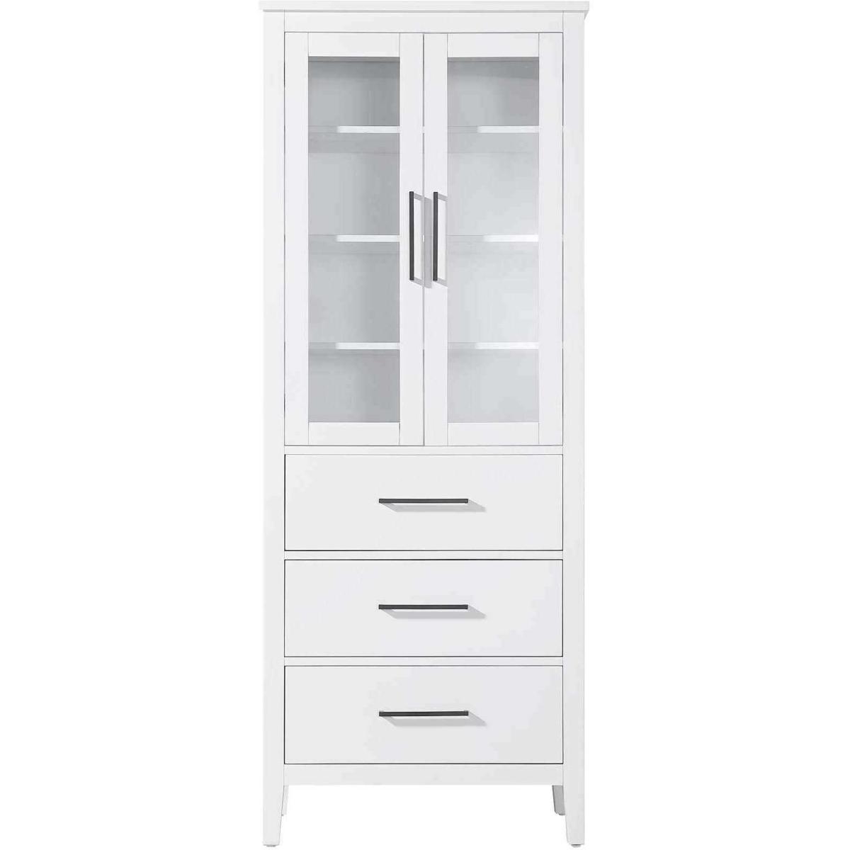 Elegant Lighting SC293C28WH Millie White Bathroom Storage Cabinet